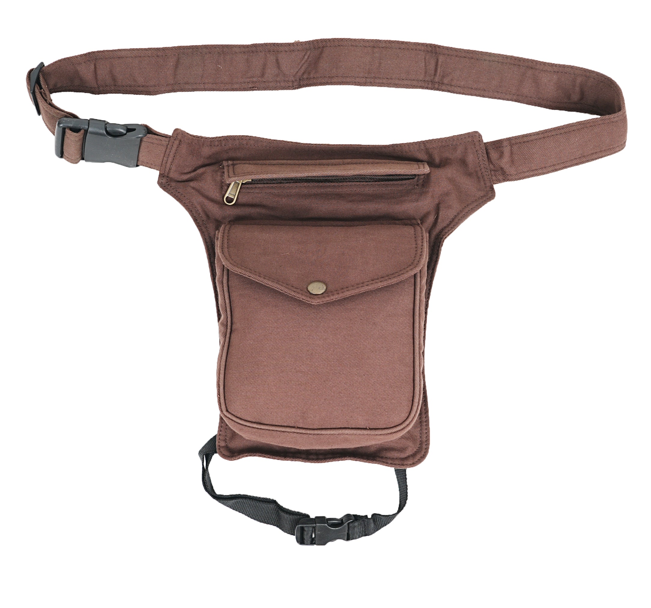Black fanny pack with adjustable leg strap