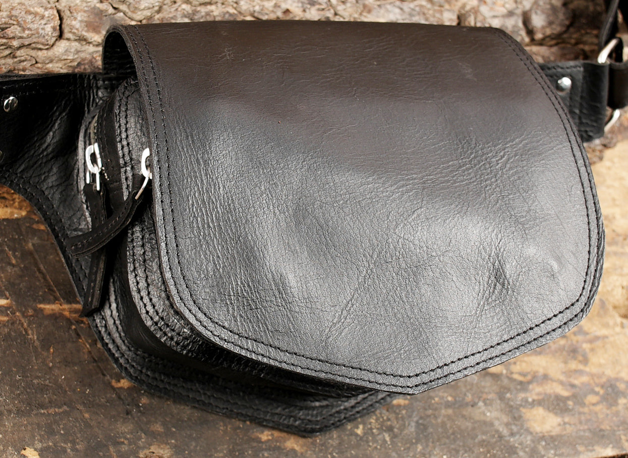 Artisan leather waist belt bag for everyday carry