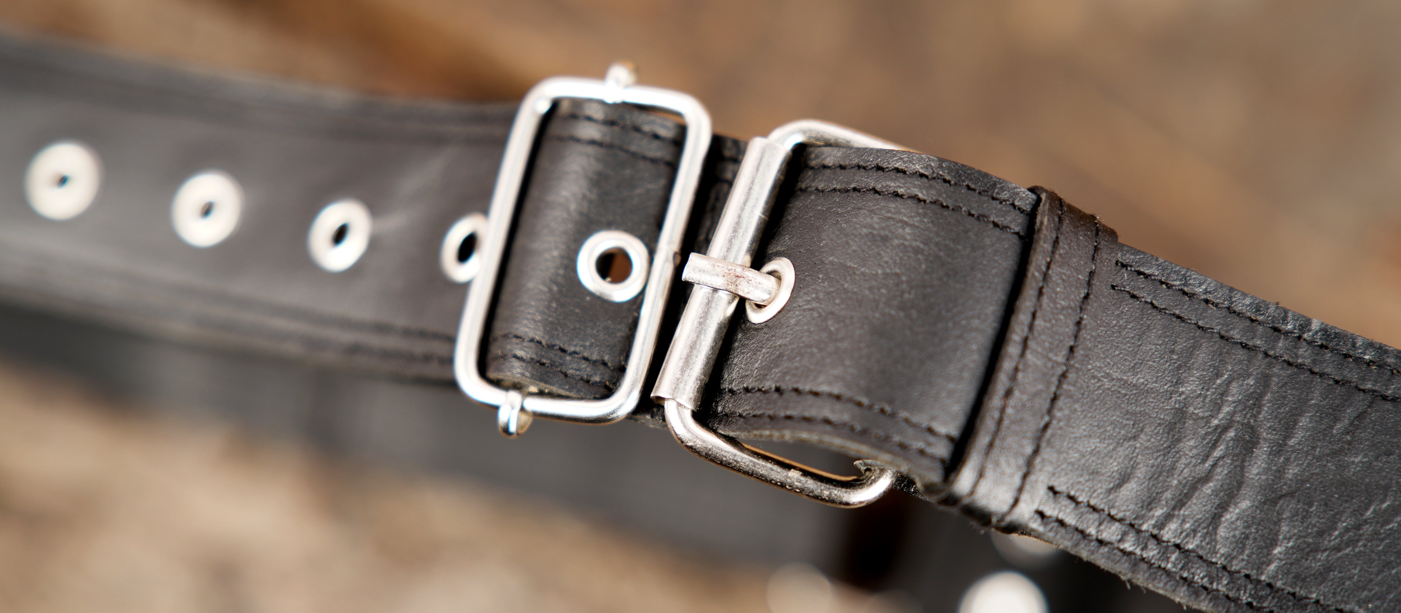 Adjustable black leather hip belt with large front pouch