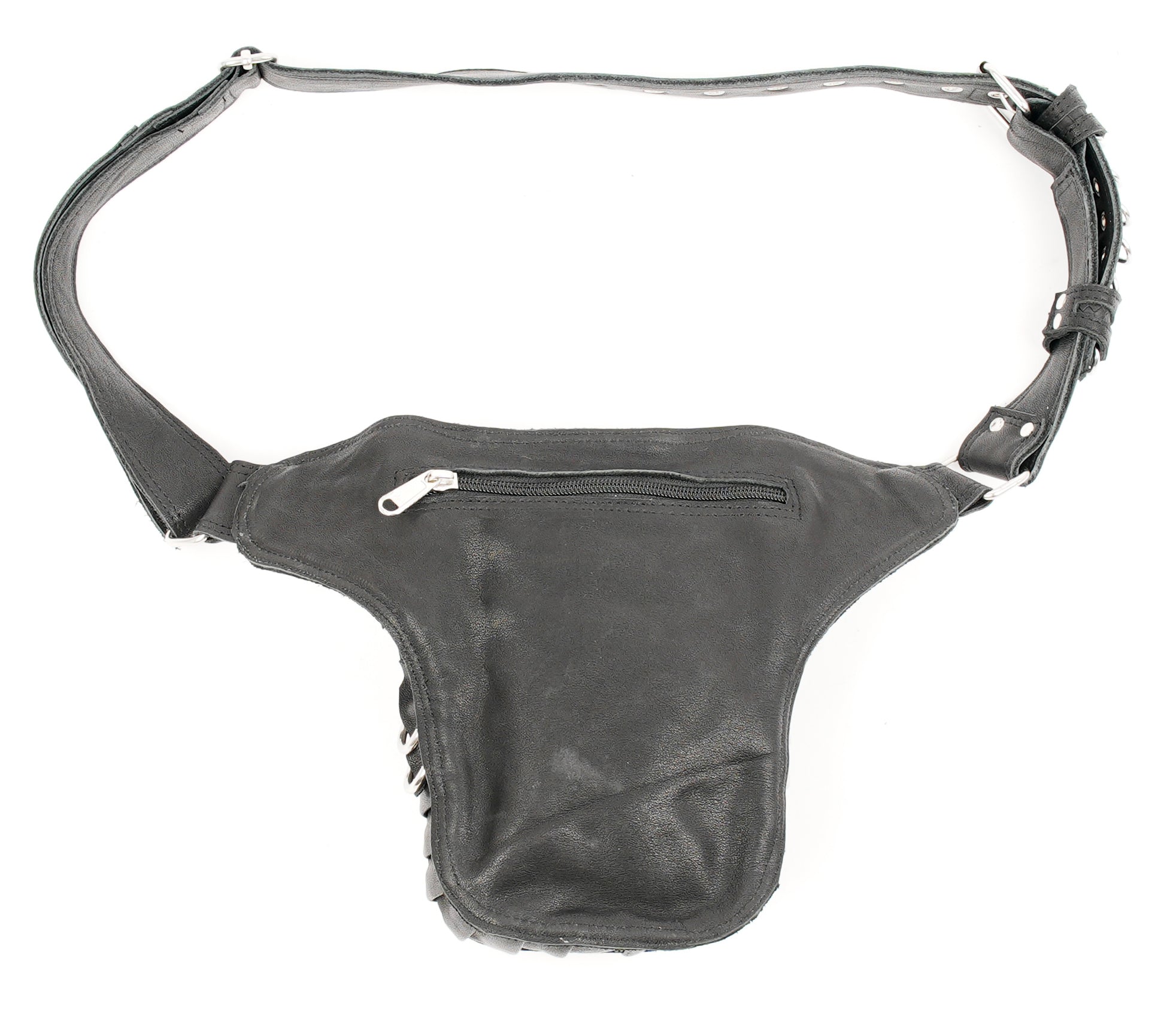 Leather waist belt with functional and stylish design