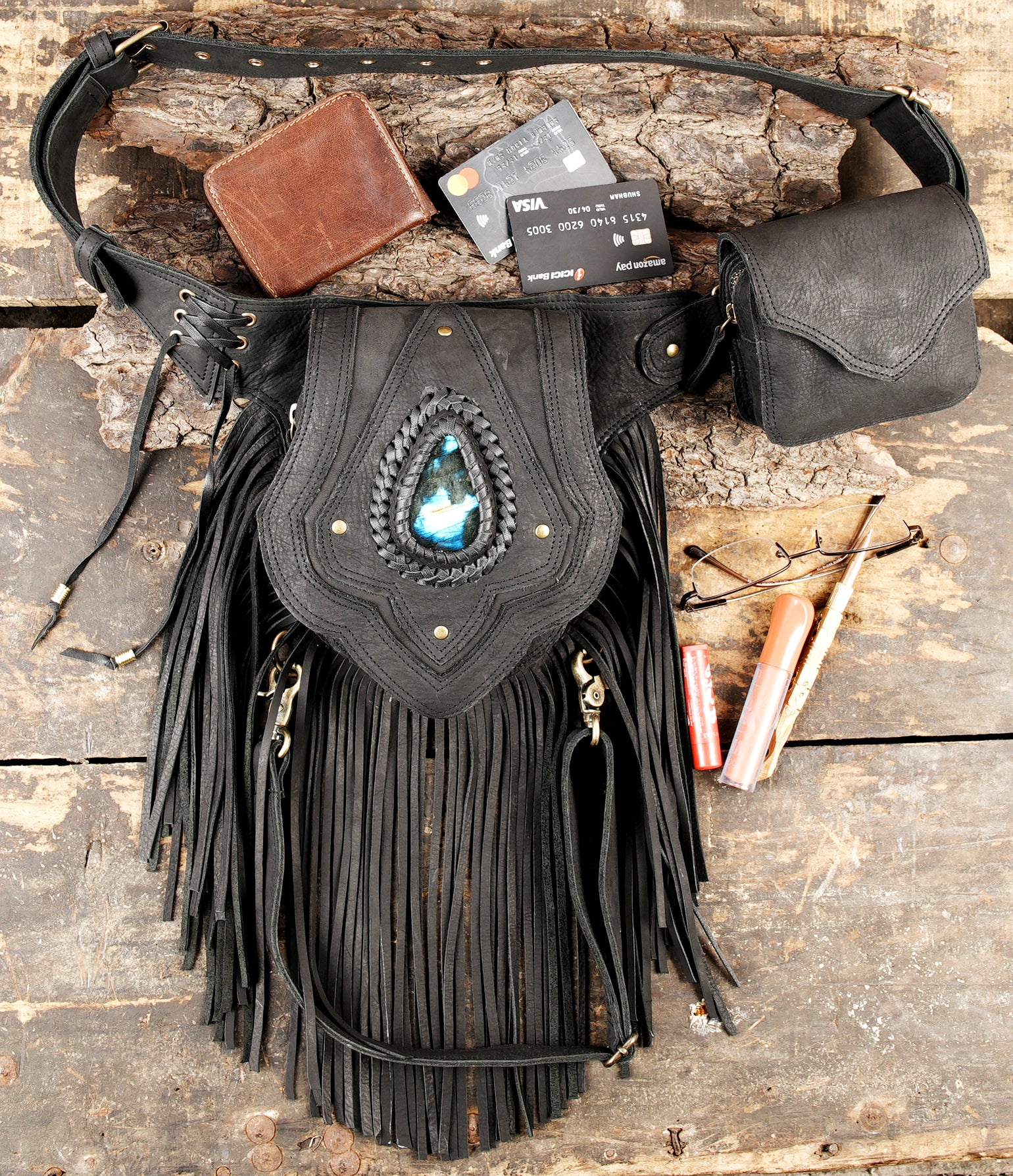 Handmade leather thigh belt for Burning Man and cosplay