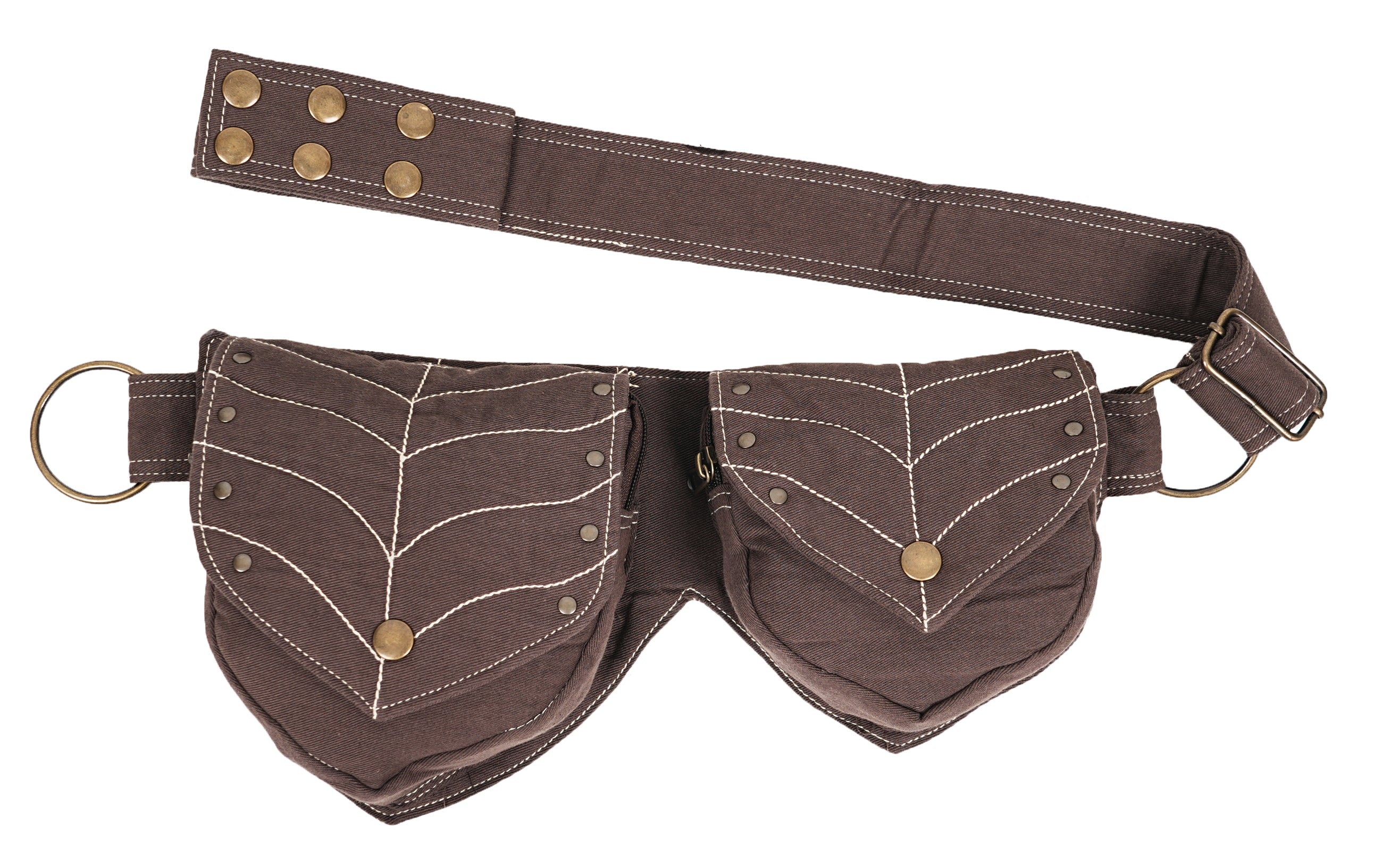 Retro-inspired black bumbag with double pouches, perfect for travel, concert-going, or dog walking.