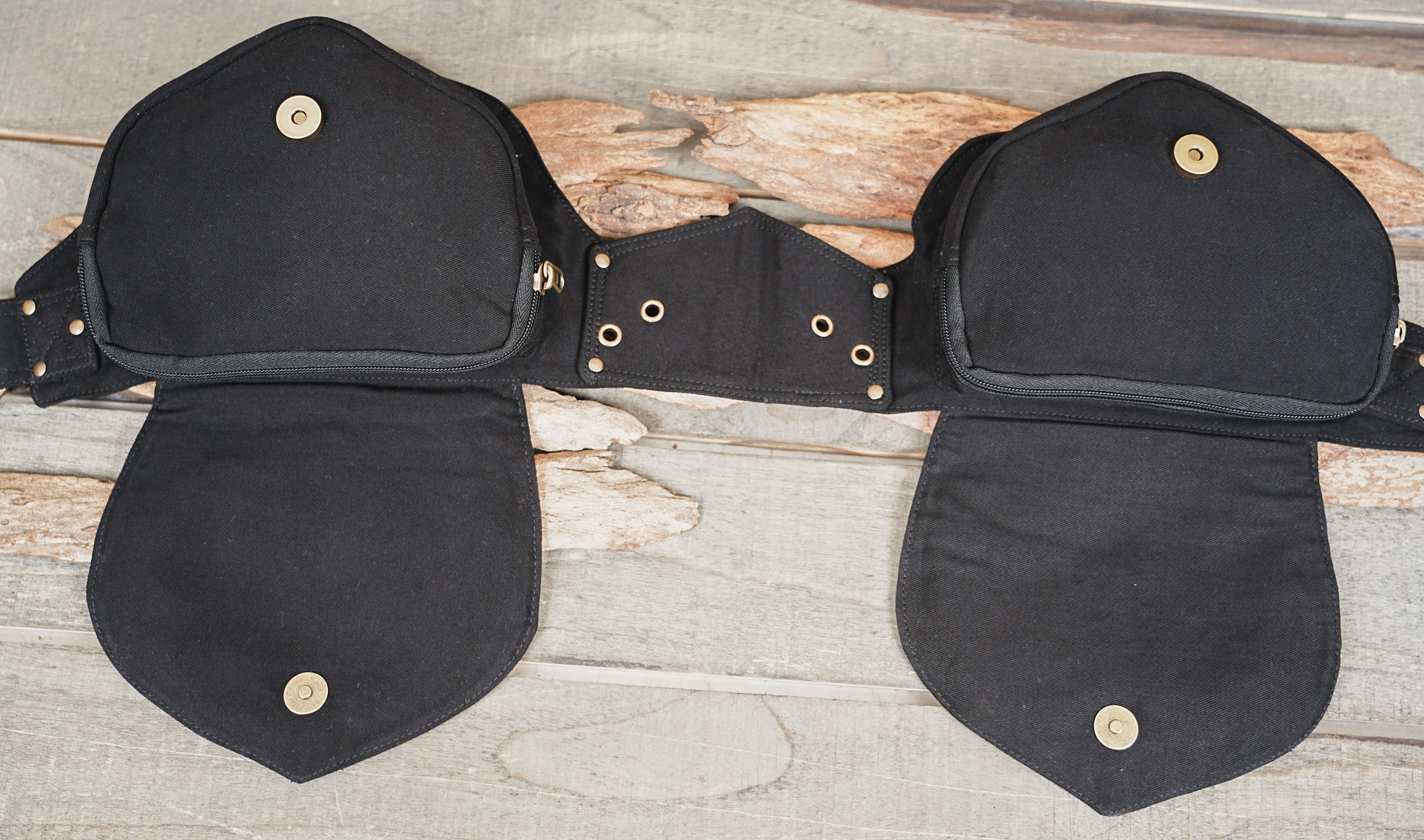 Structured hip bag with tiered stitching detail