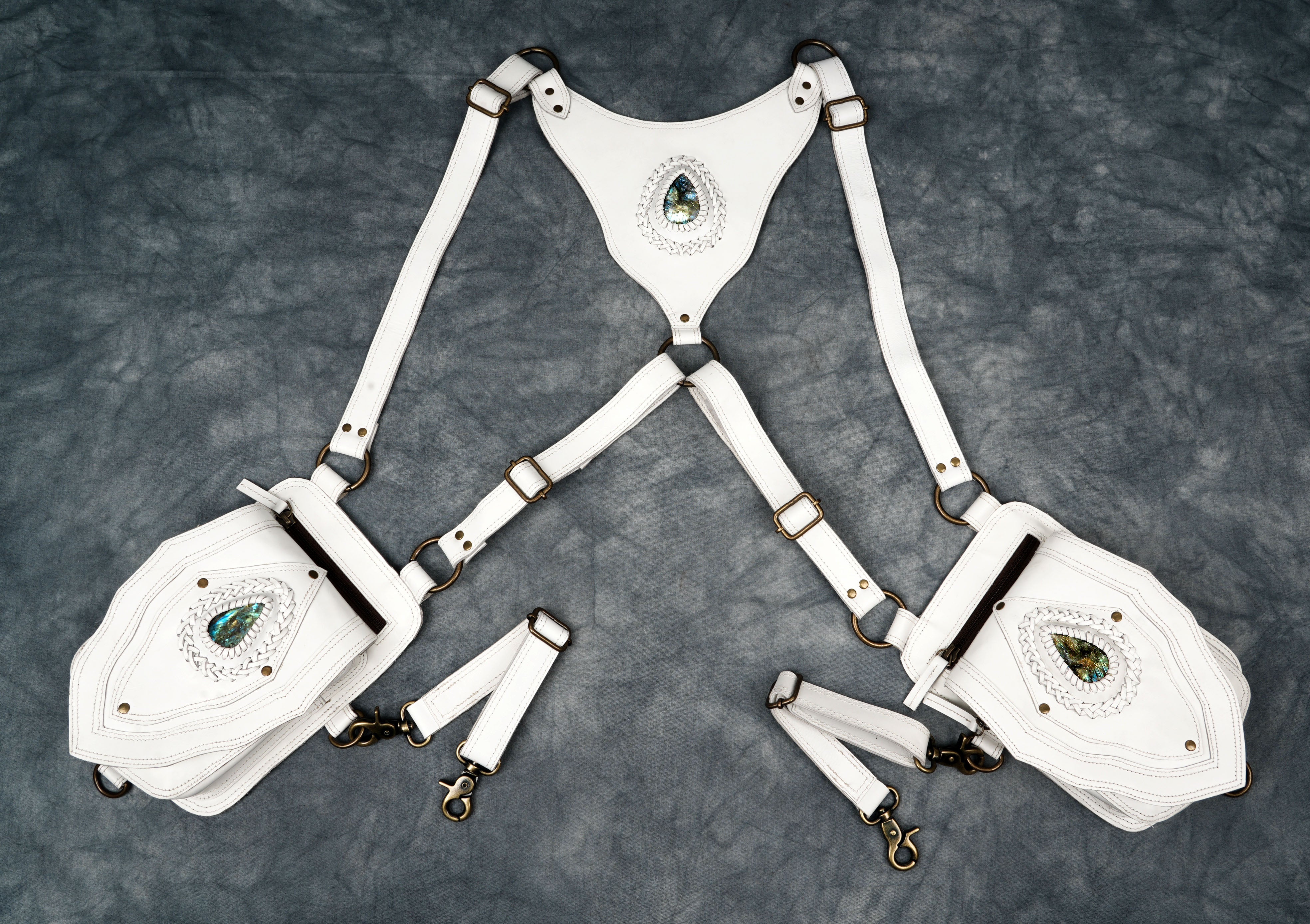 Handmade Leather Holster with Flat Pockets and Brass Studs || Durable Leather Holster with Strong Stitching (LT-AB-HLS-6100)