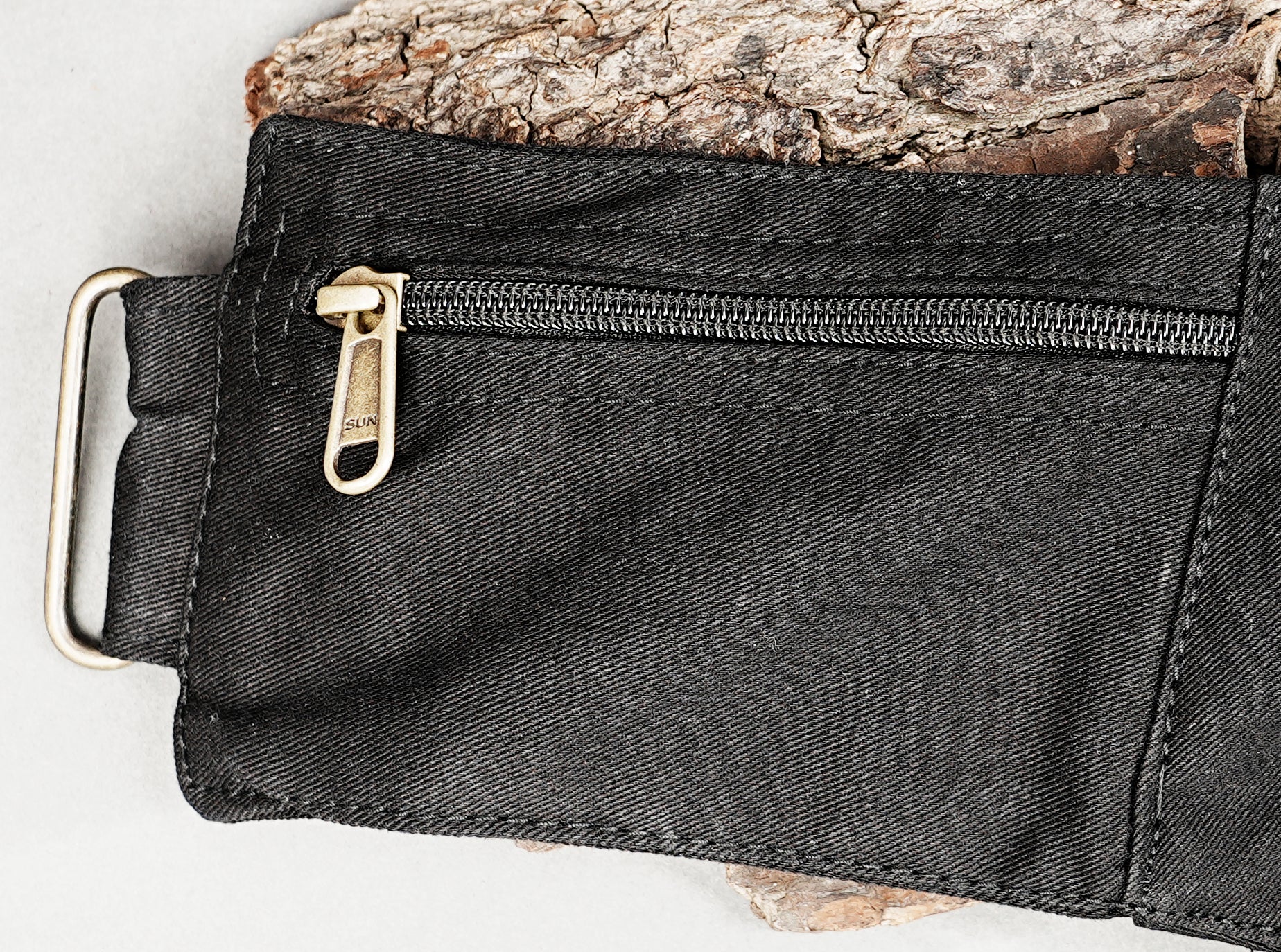 Tribal patterned black festival gear belt bag for hands-free storage