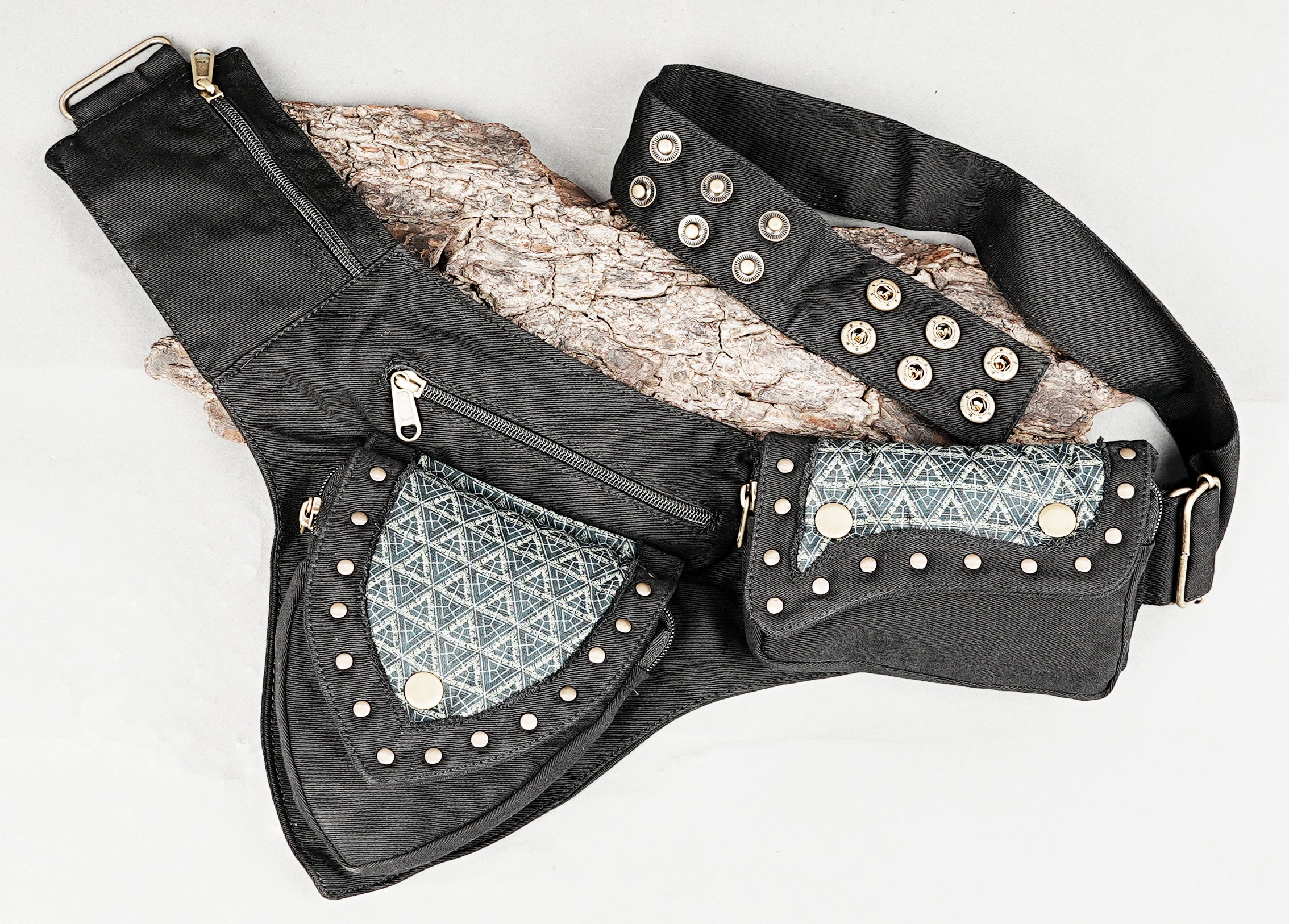 Versatile black waist bag perfect for Burning Man or alternative fashion