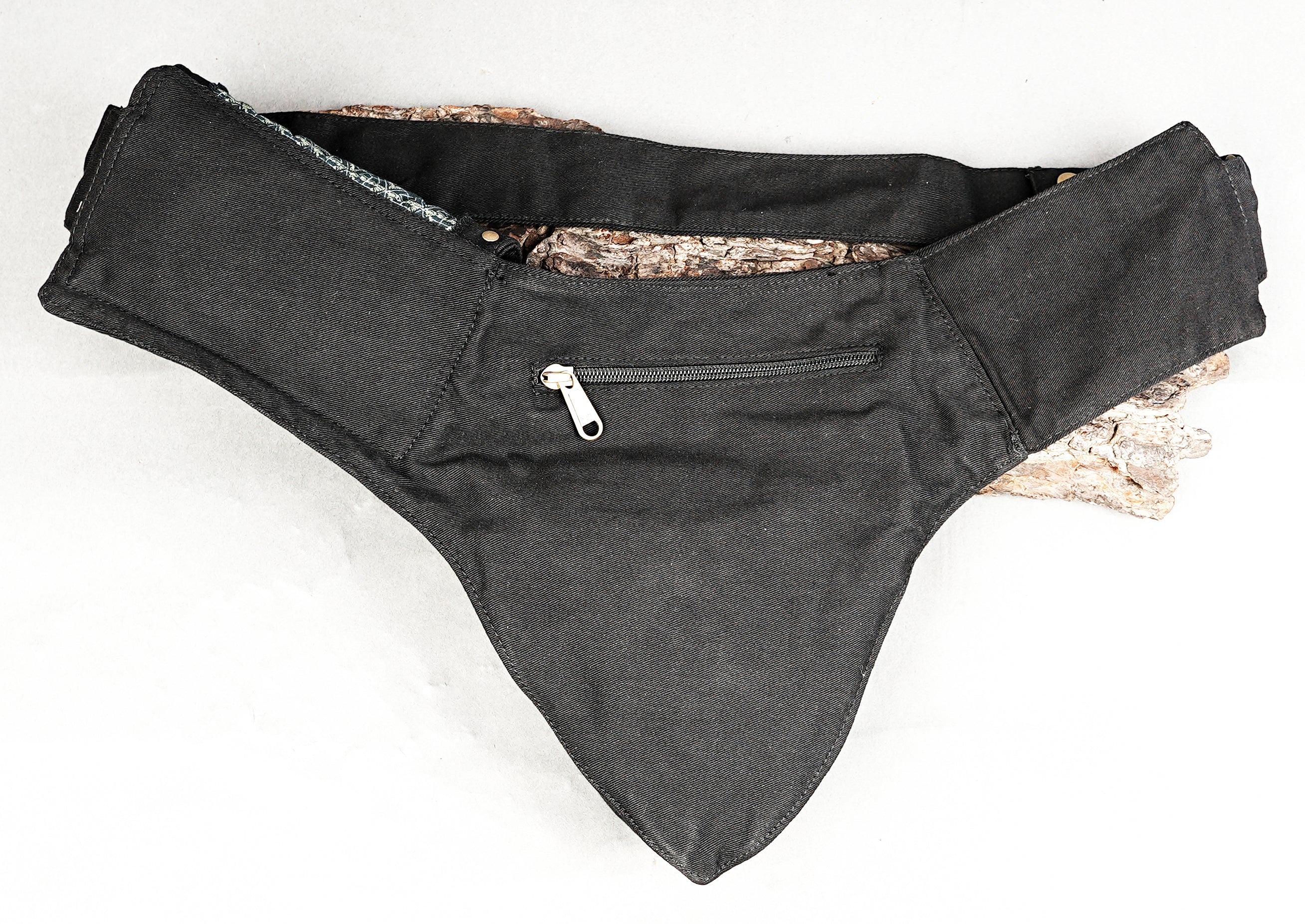 Boho-chic festival hip belt with a distinctive geometric tribal motif