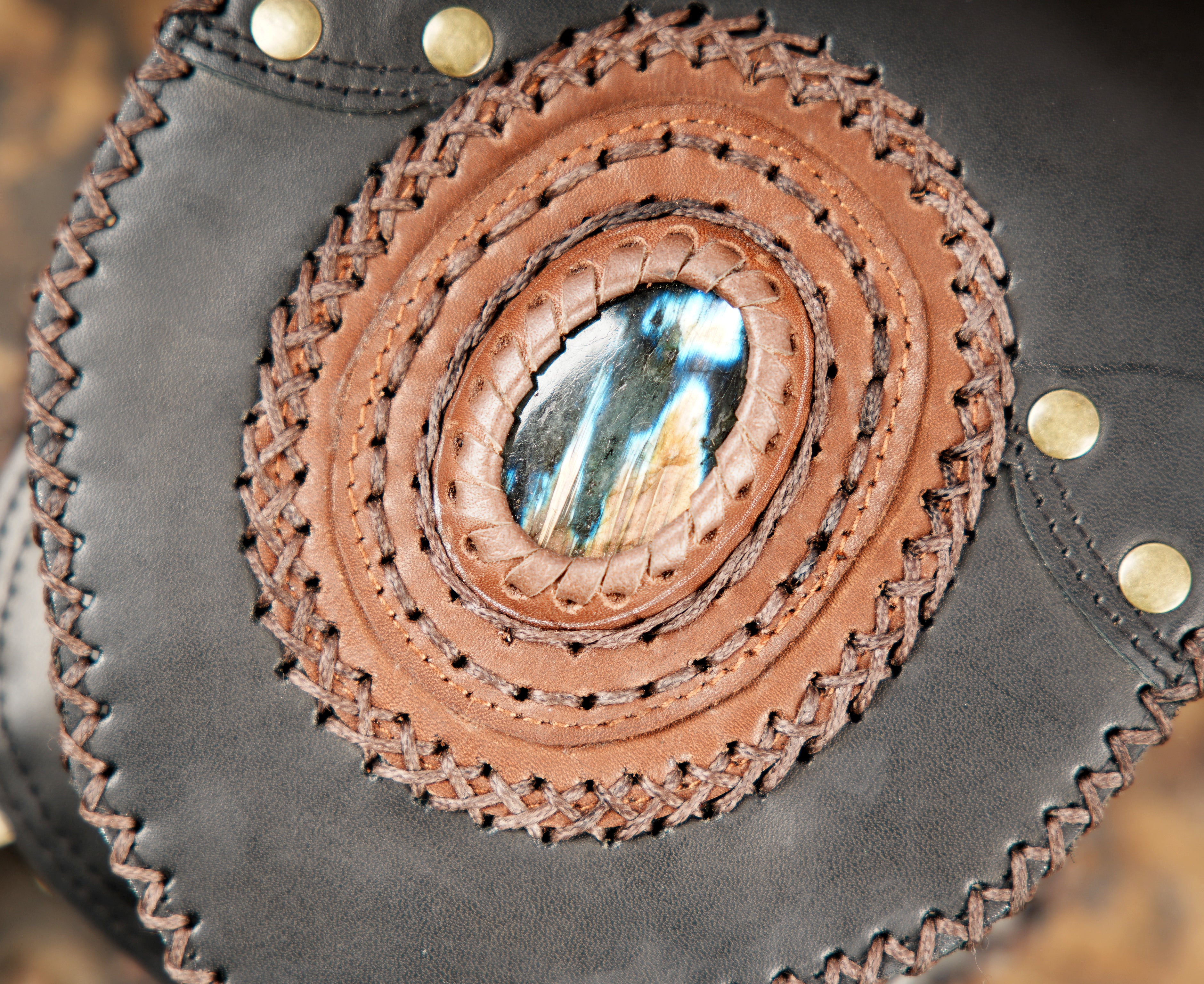 Handmade Leather Waist Belt With Thigh Belt Bag 