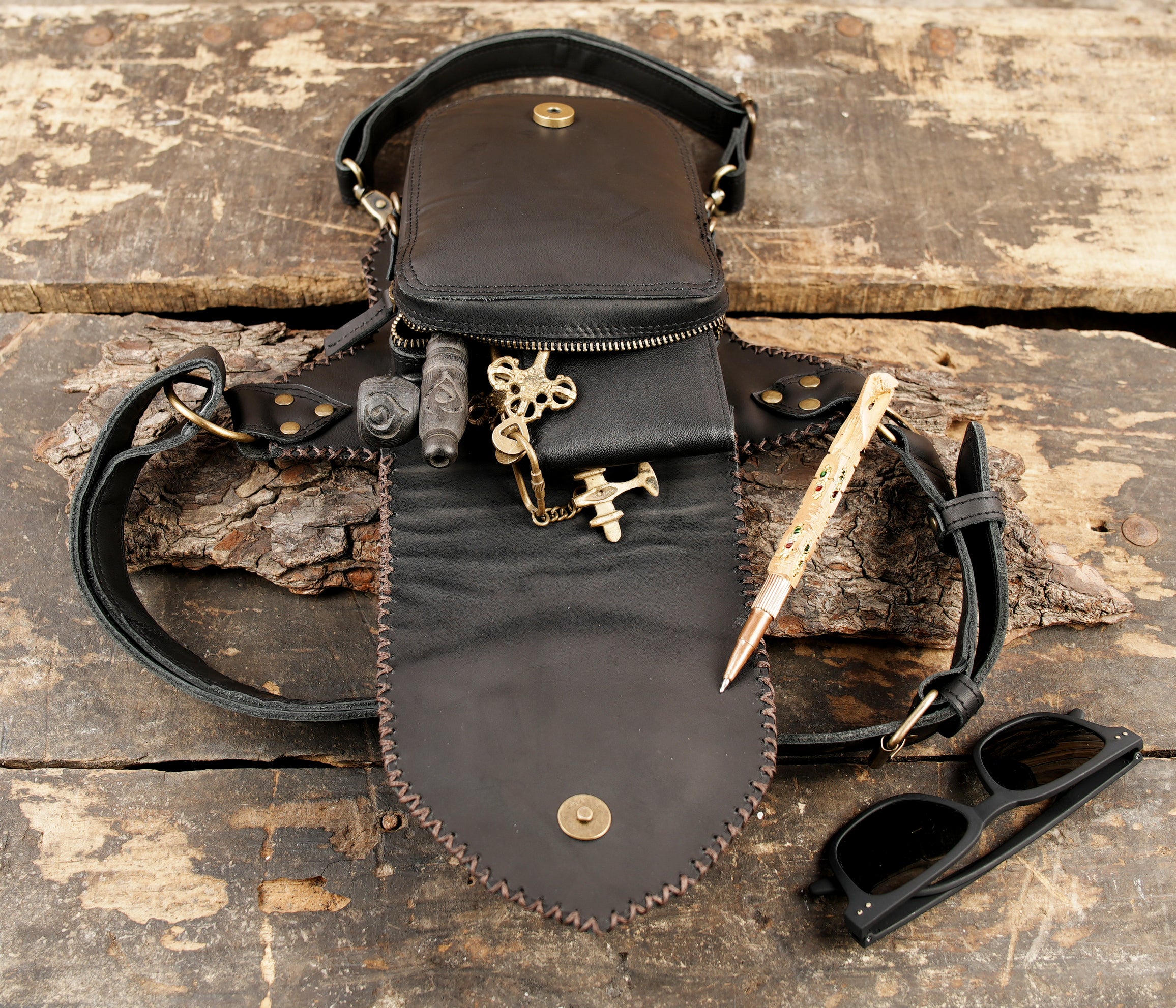 Festival ready leather waist thigh belt for Burning Man and events