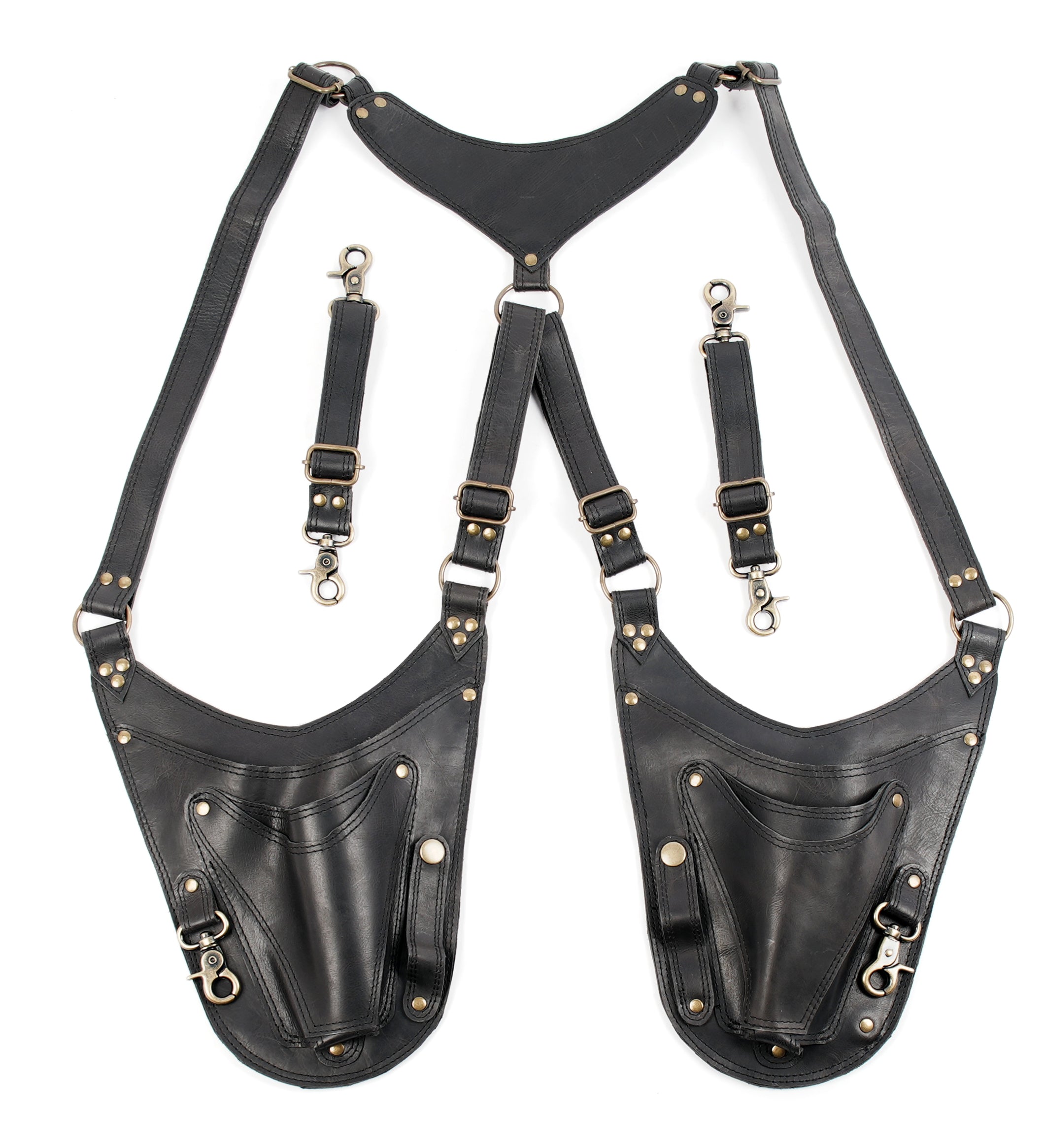 Convertible leather holster with detachable accessory straps