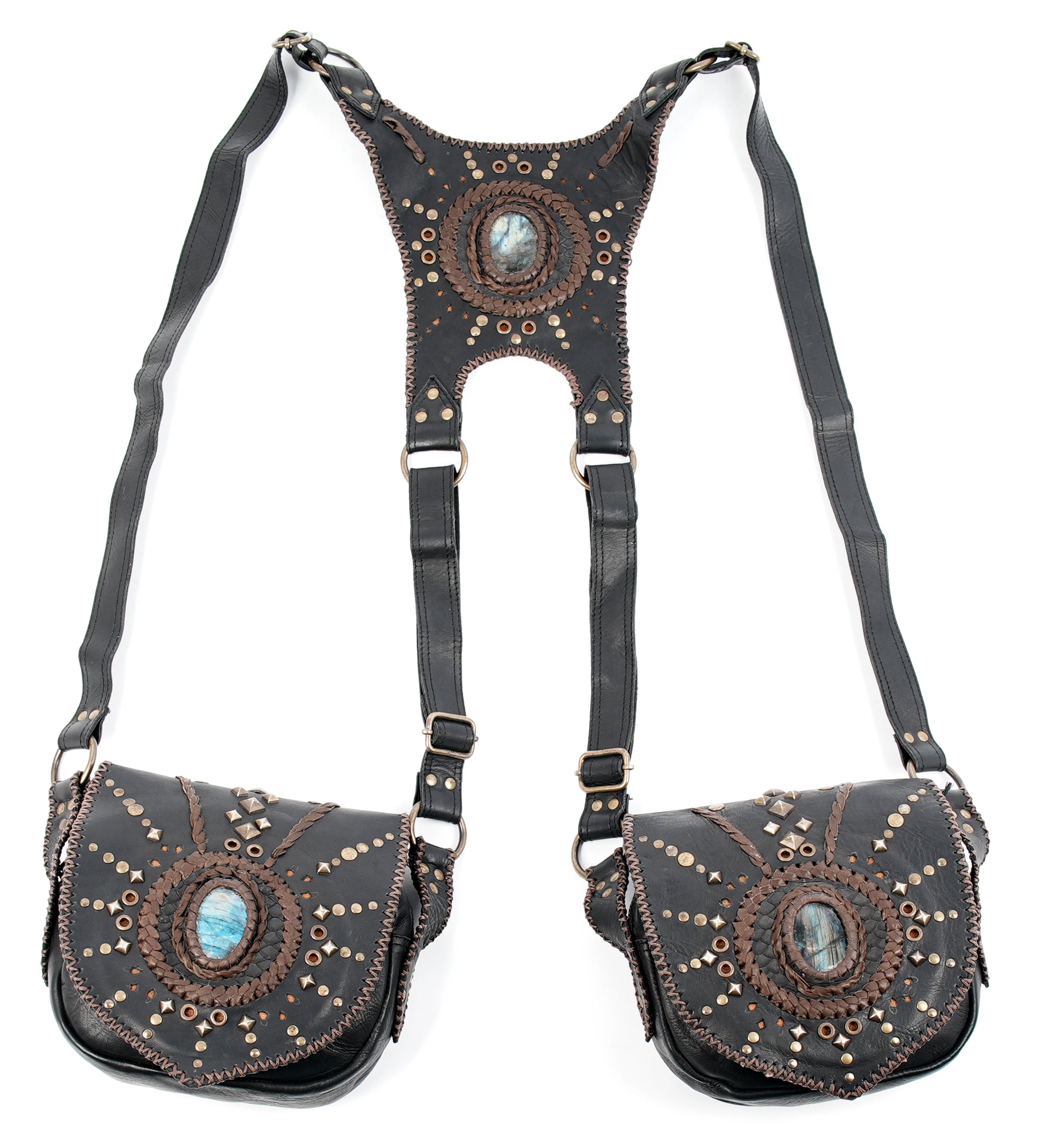Statement leather holster harness for cosplay and events