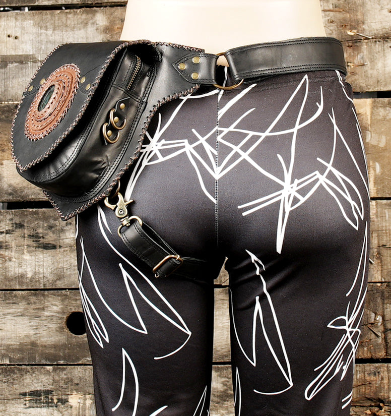 Premium leather waist thigh belt with adjustable fit