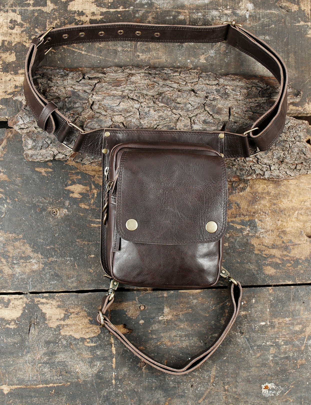 Handmade Leather Waist Thigh Belt with Textured Front Panel || Functional Leather Thigh Belt with Adjustable Fit (LT/AB/WBTS/6017)