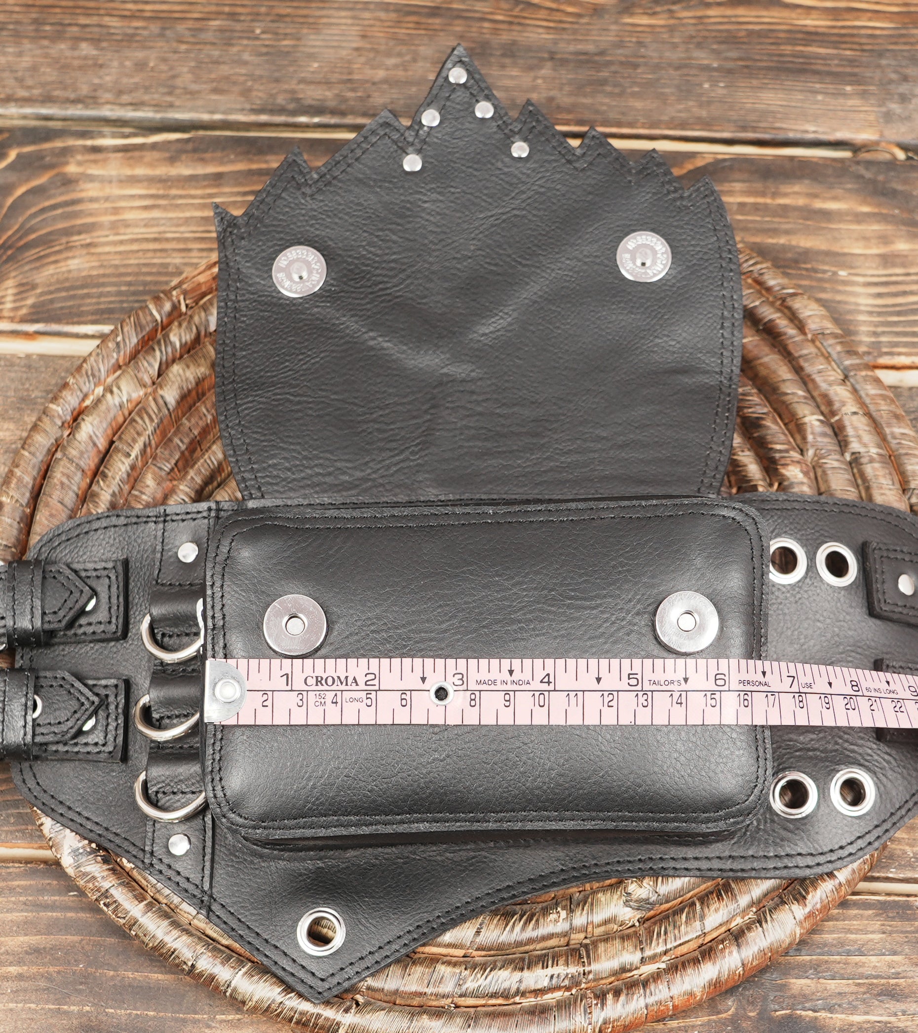 Premium leather waist belt with multi buckle straps