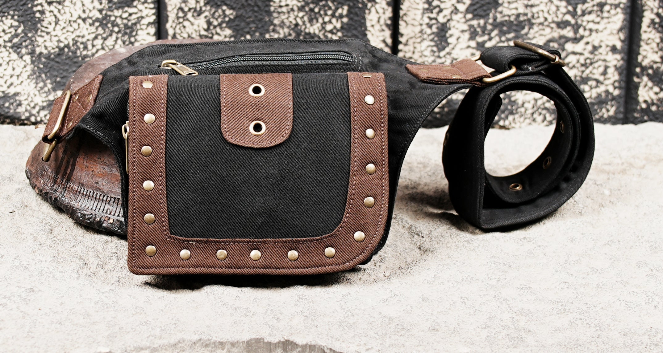Handmade utility hip bag with adjustable belt strap