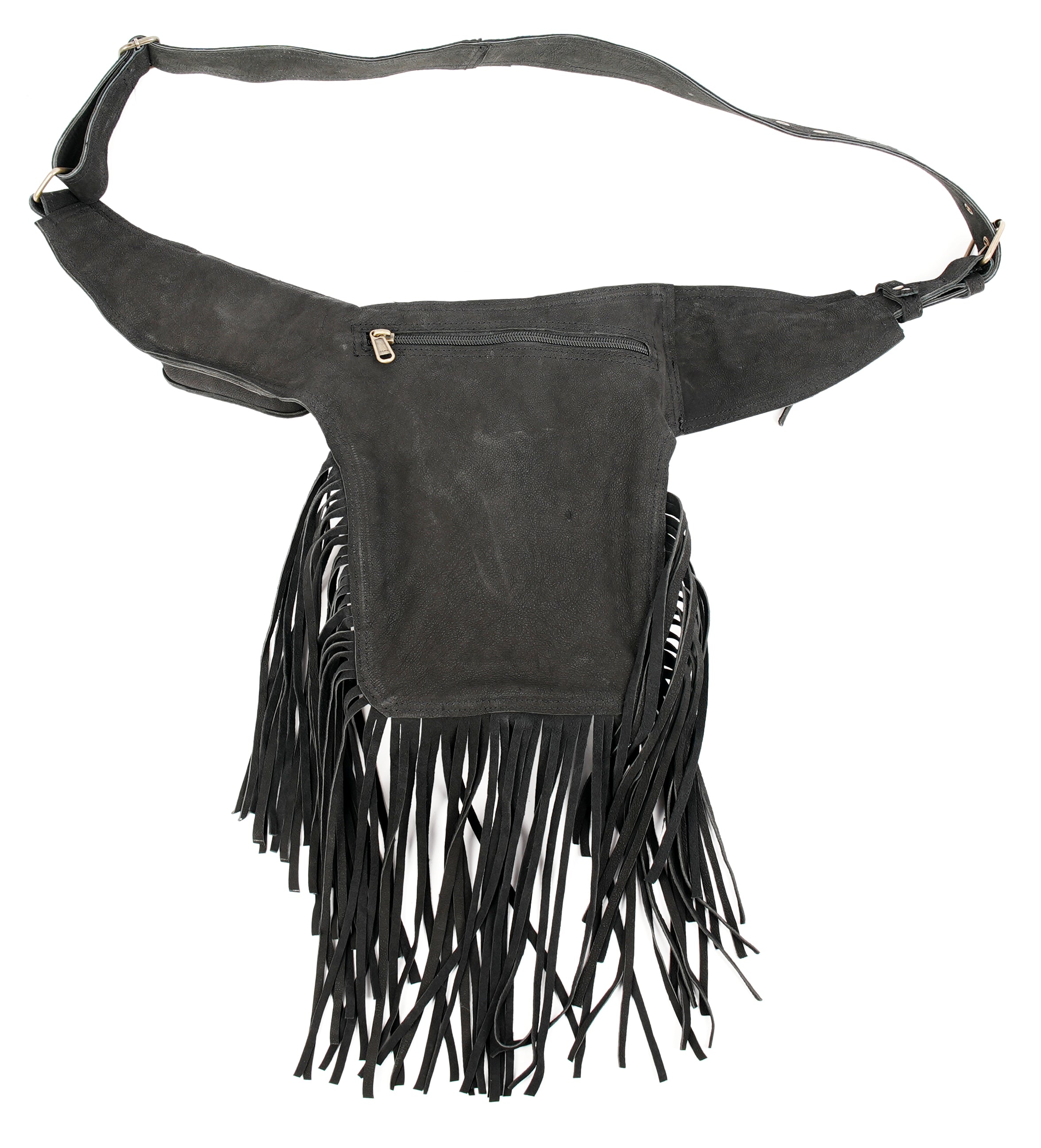 Alternative fashion leather waist belt with gemstone centerpiece