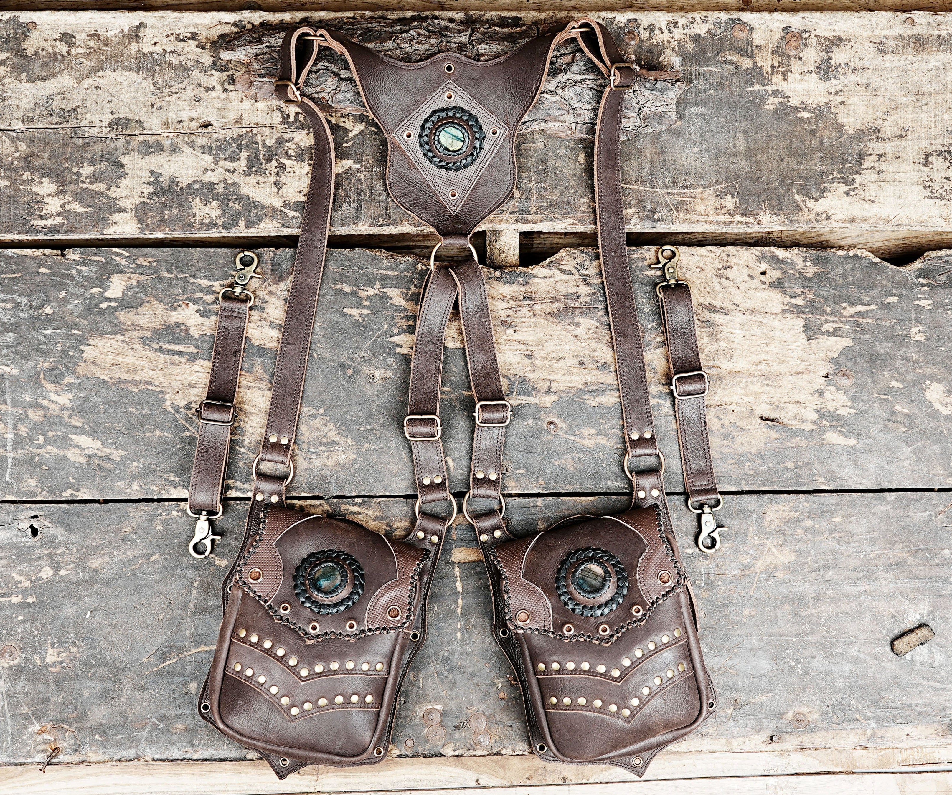 Rugged leather utility holster for outdoor and themed wear