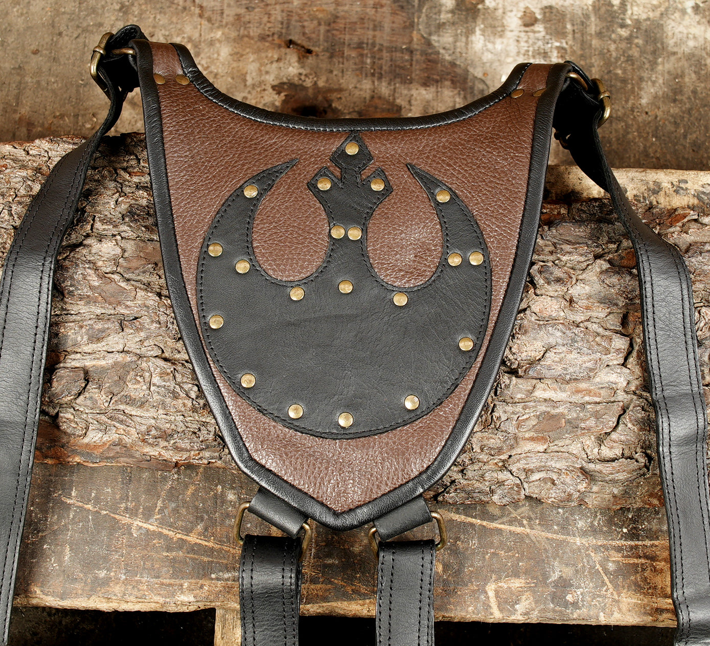 Premium leather holster harness for biker and festival wear
