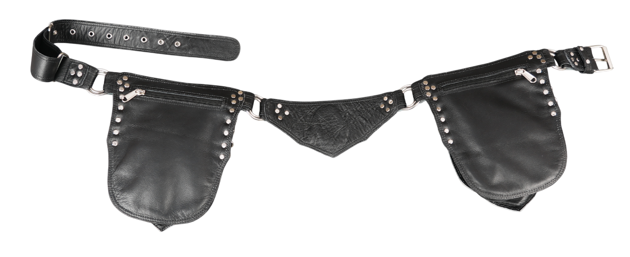 Designer Leather Waist Belt with Hand Stitched Details