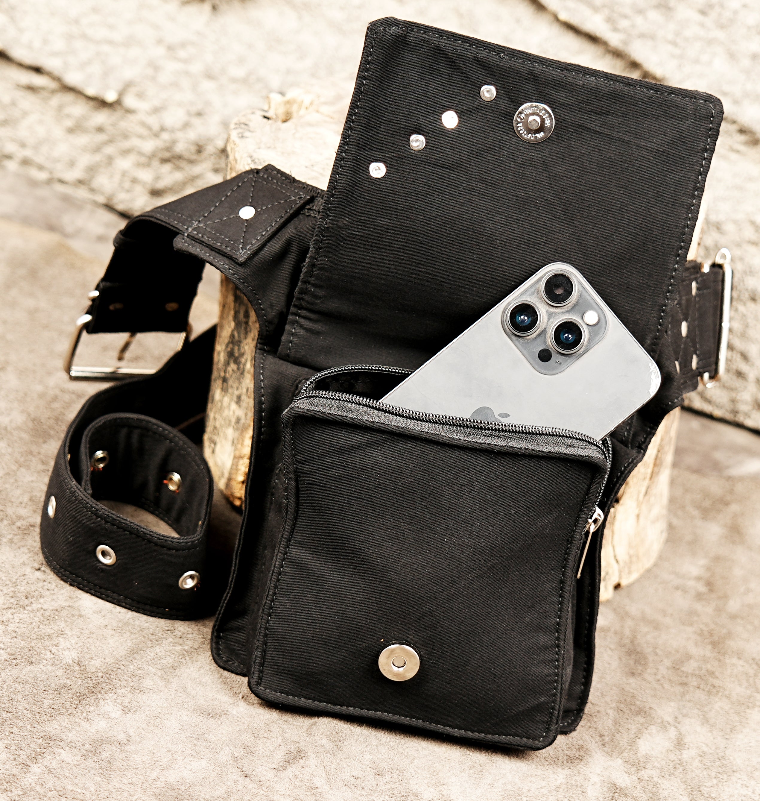 The ideal music festival hip bag for all-day carrying without the bulk of a backpack.