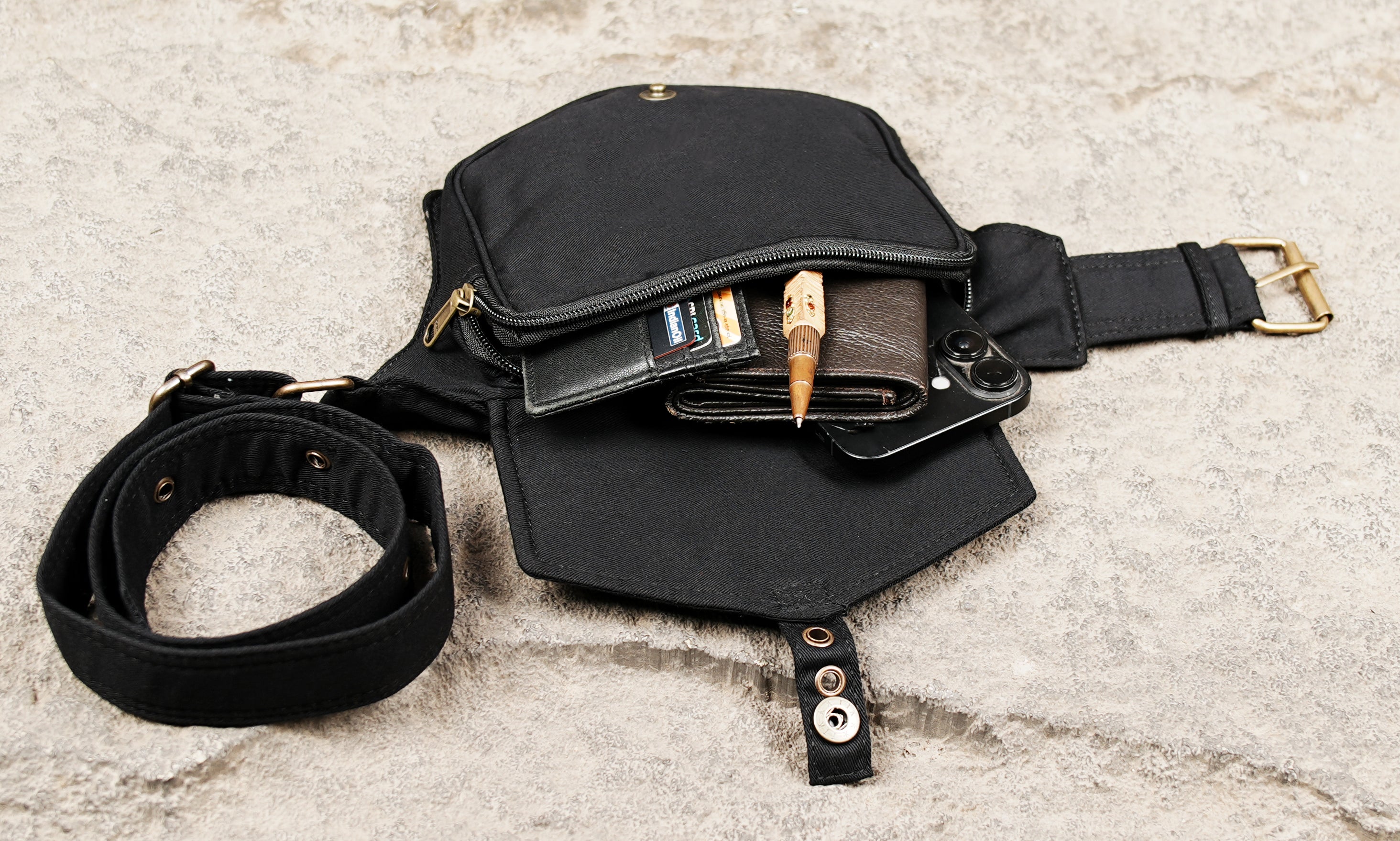 Adjustable Cotton Festival Belt Bag for Hands Free Convenience