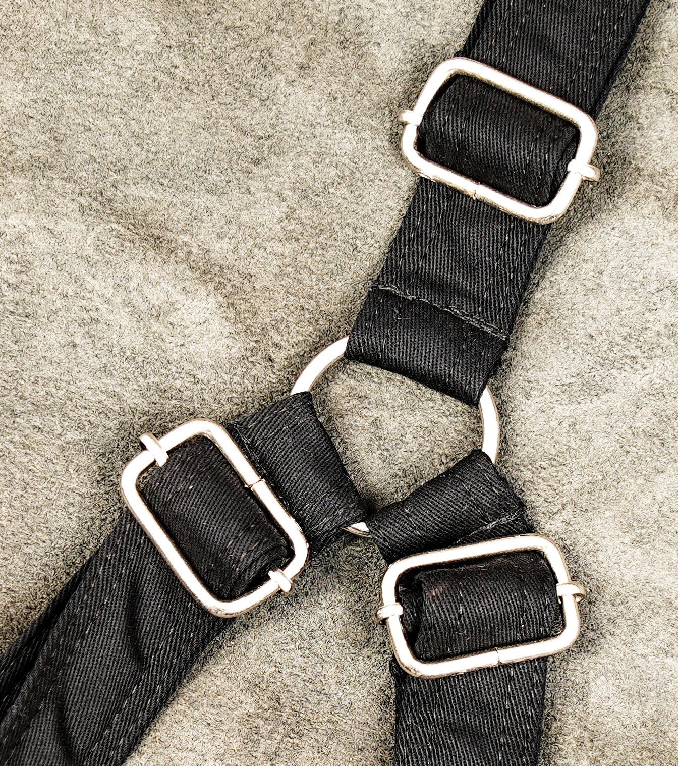 Steampunk style canvas body harness with multiple pockets and secure hardware