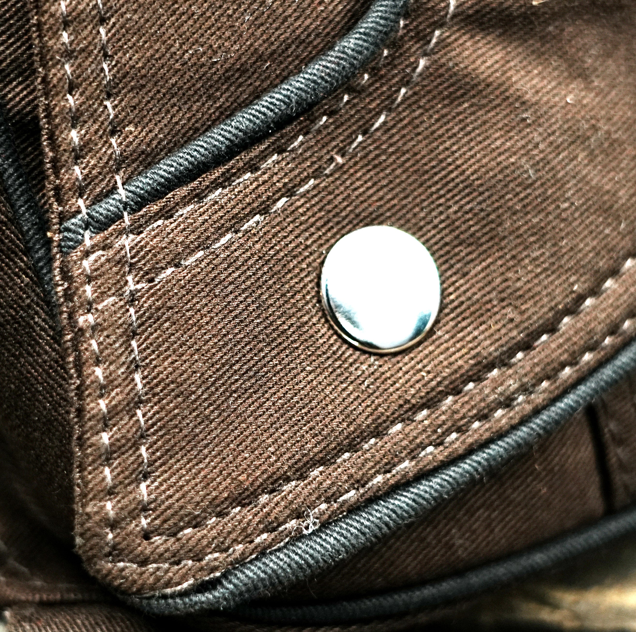 "Brown Cotton Canvas Drop Leg Bag - Steampunk Goth Utility Thigh Pack and Waist Pouch with Snap Buttons"
