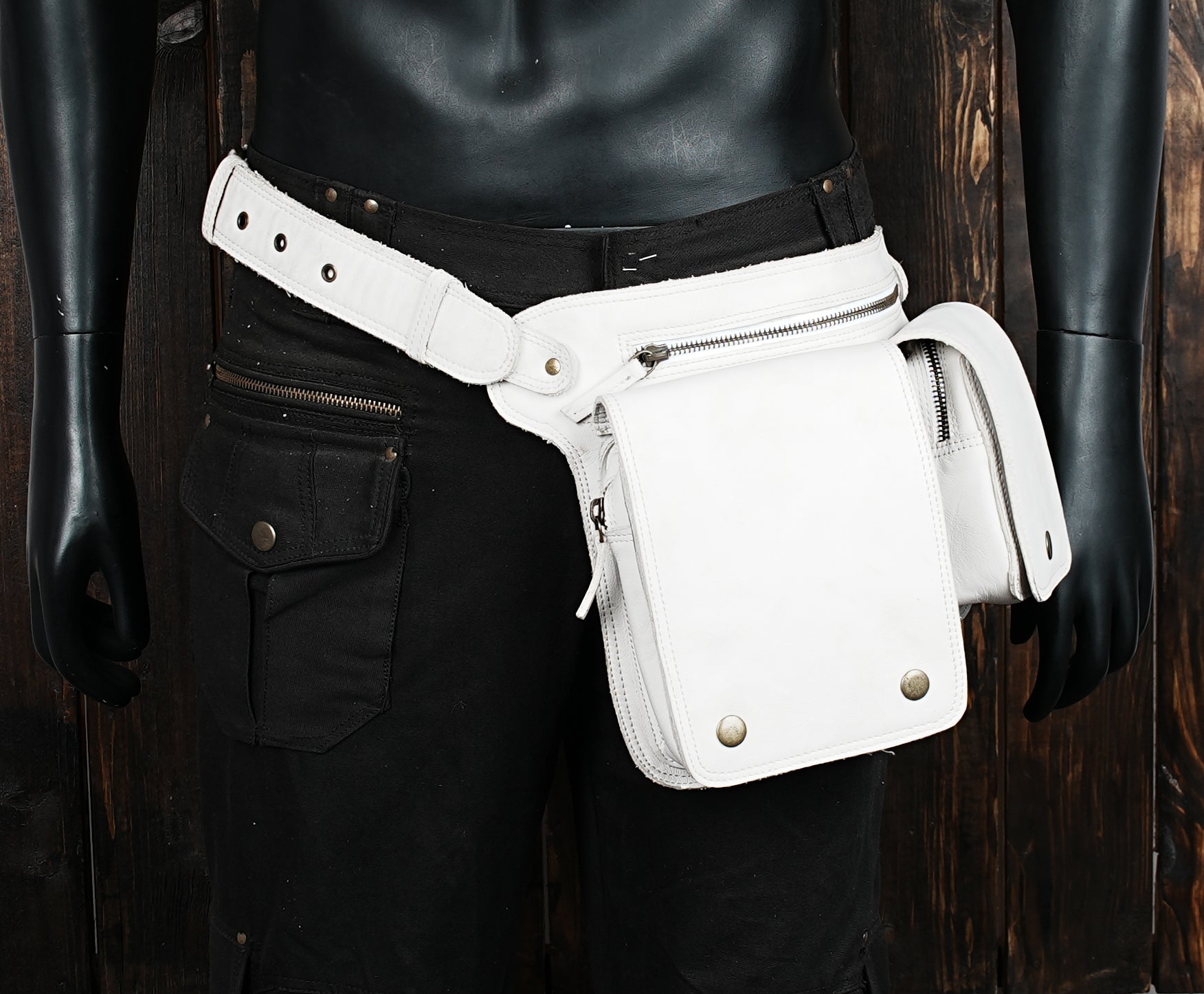 Festival-ready utility belt bag in clean white finish