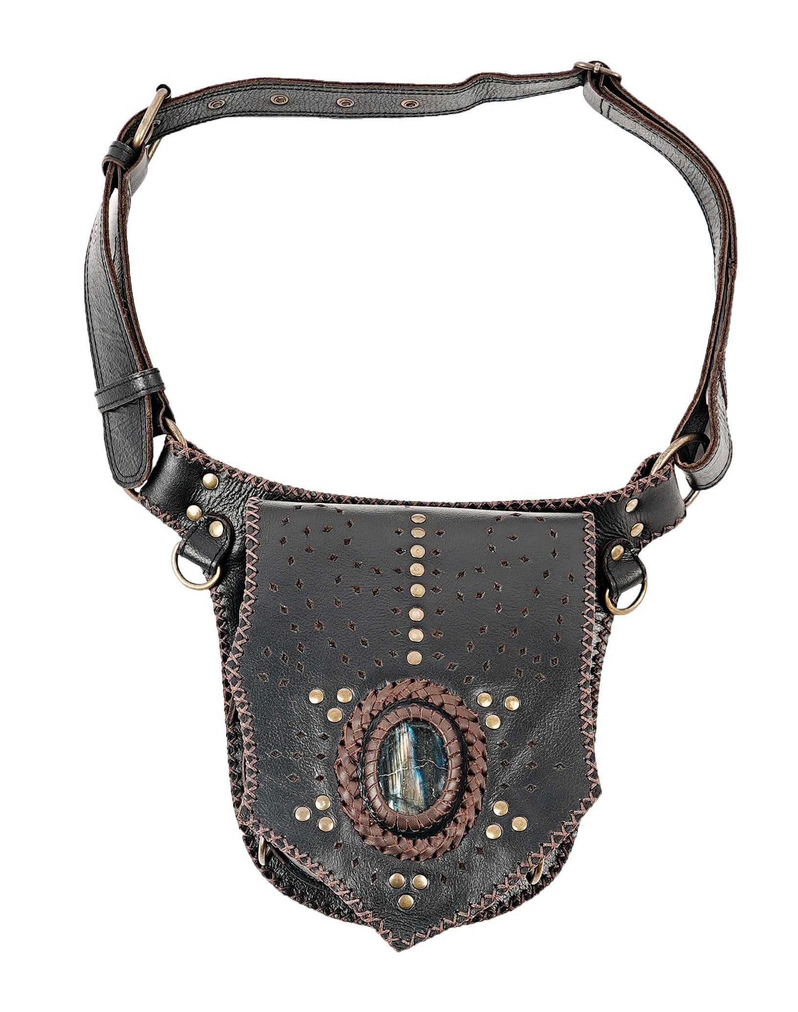 Leather utility waist belt with adjustable buckle strap