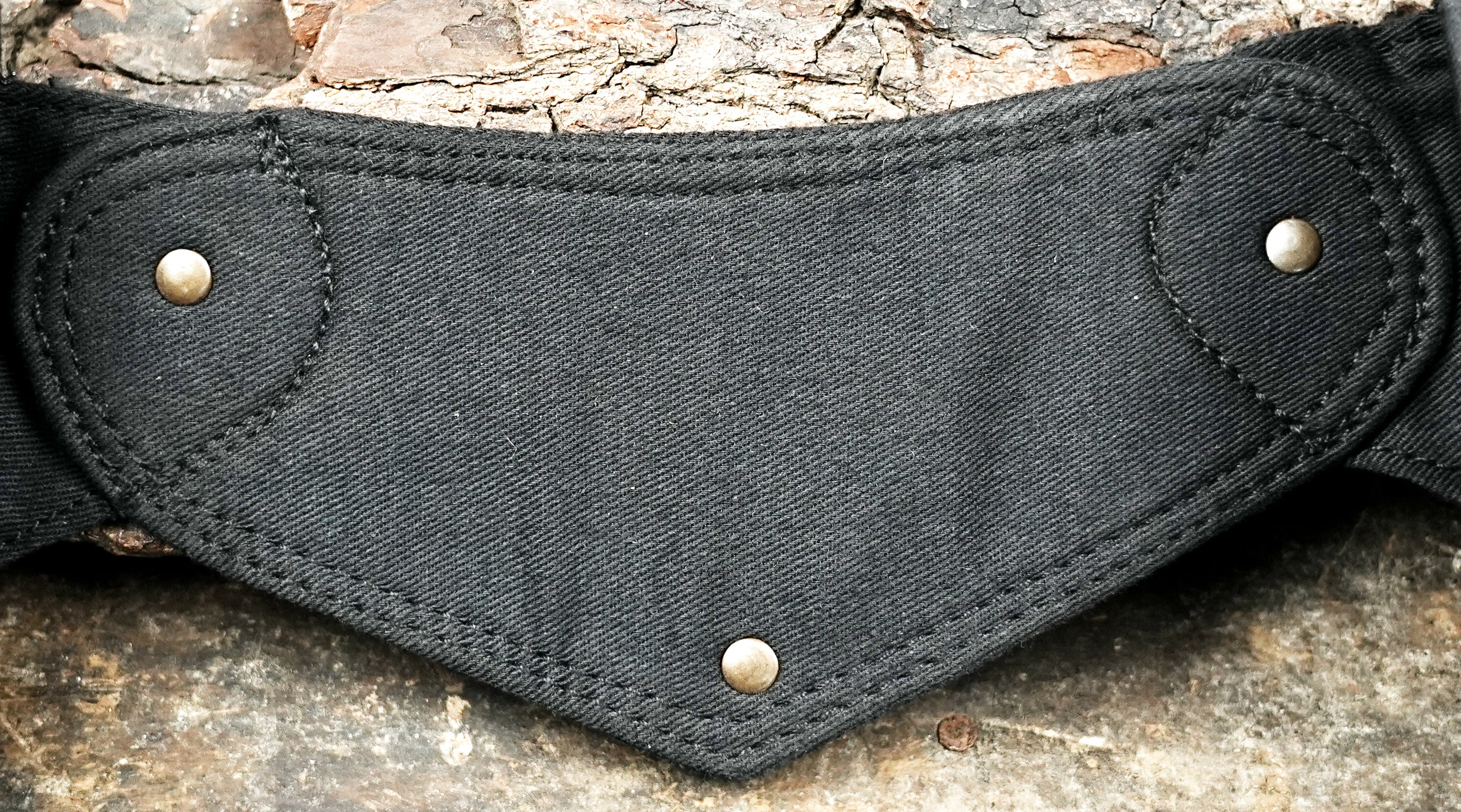 Durable black cotton utility hip pouch and fanny pack with pockets