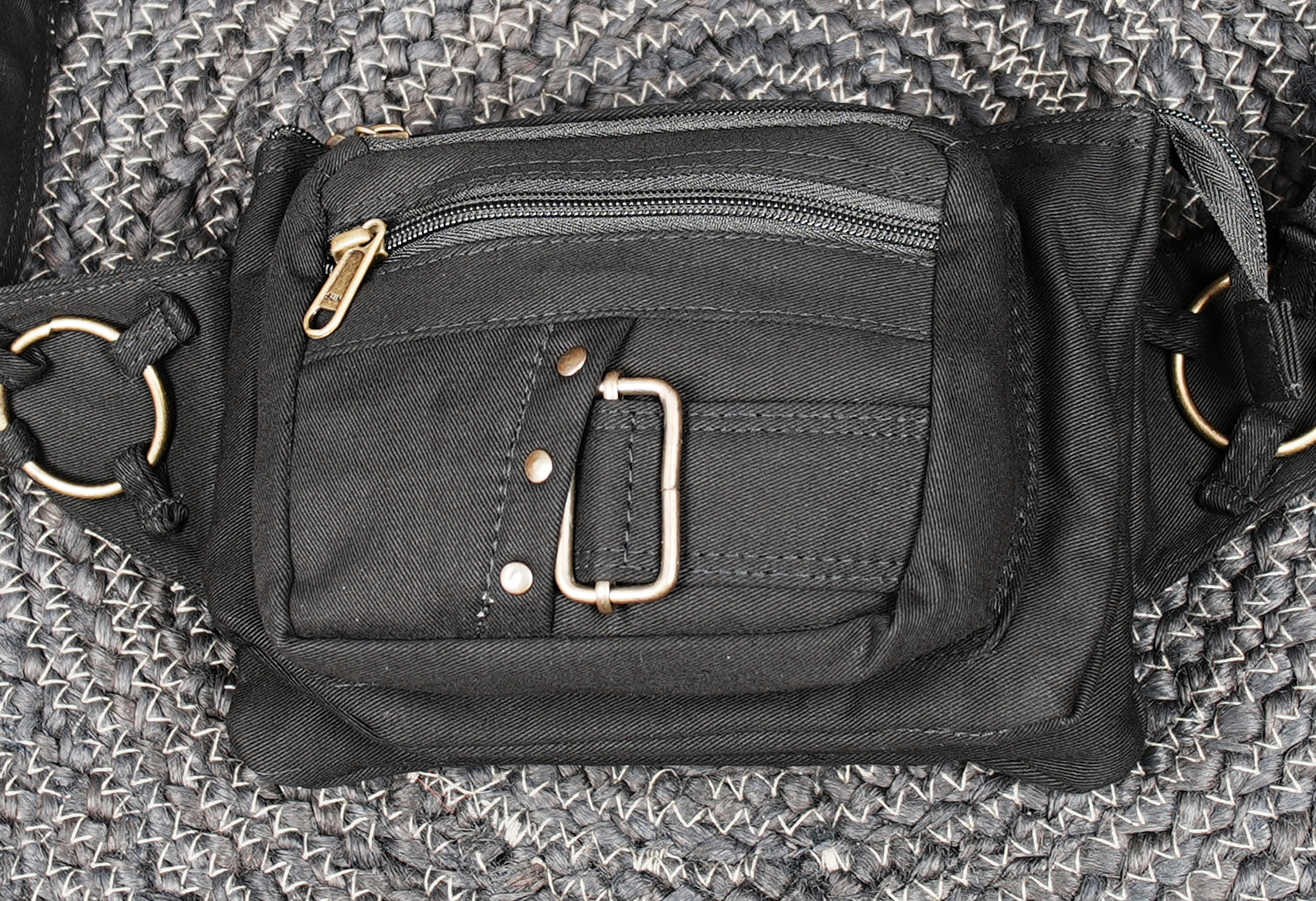 Handmade cotton utility belt pouch for travel festivals and daily use