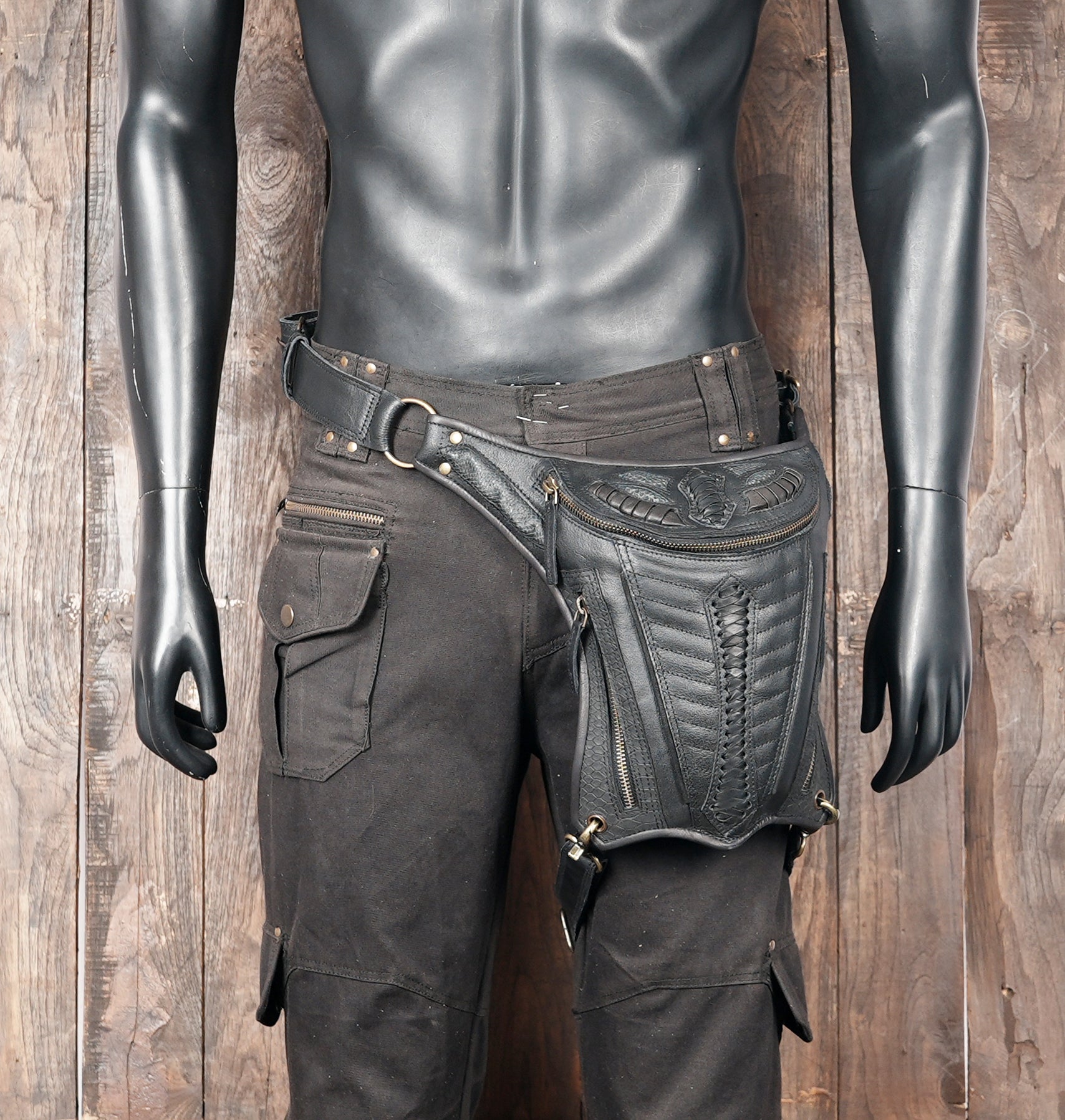 Versatile leather thigh holster for travel and festivals