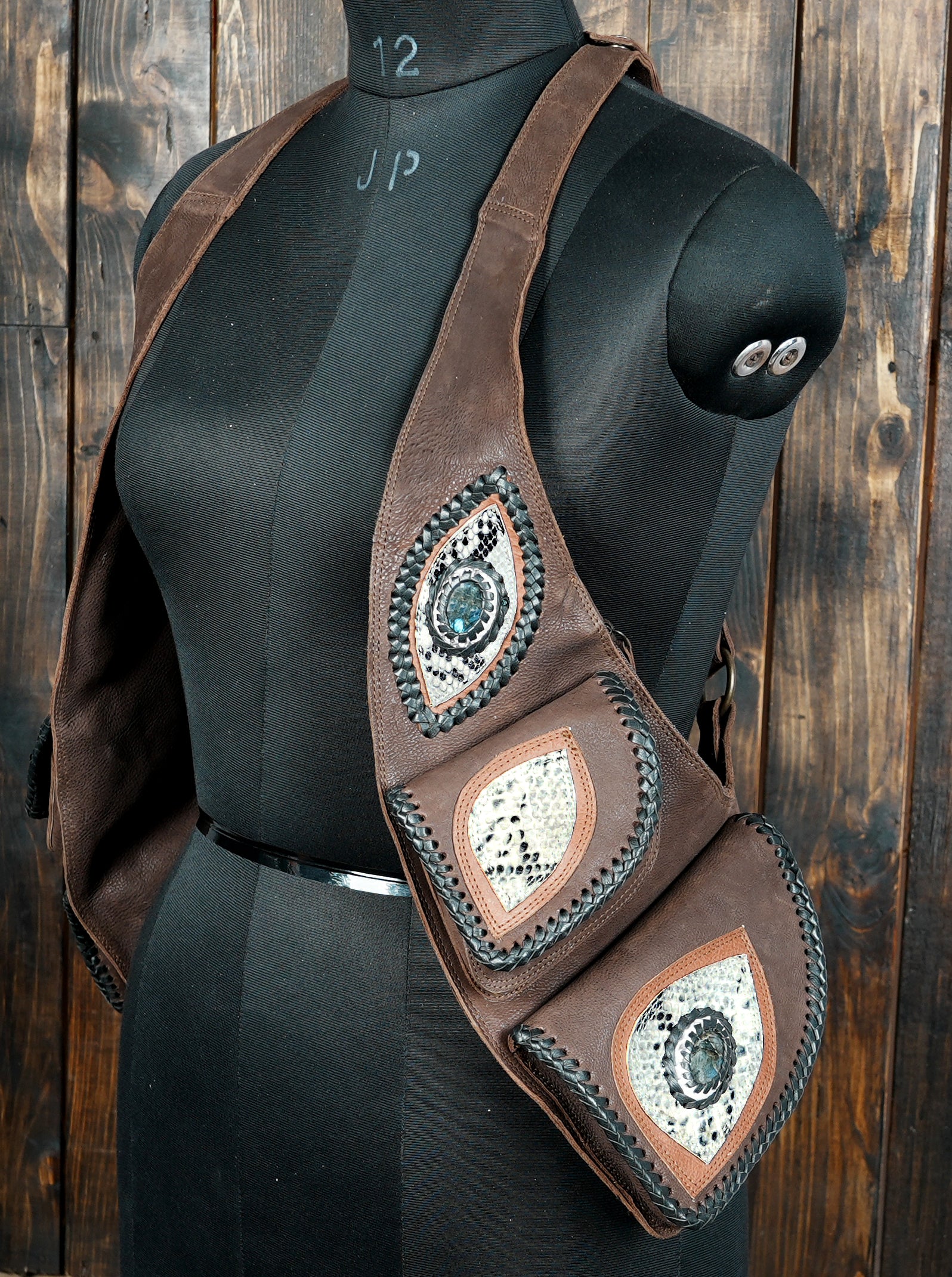 Buy Leather Holster Bag, Unisex Festival Bag, Black Shoulder Bag, Hipster Bag, Chest Bag, Festival for men and women both 