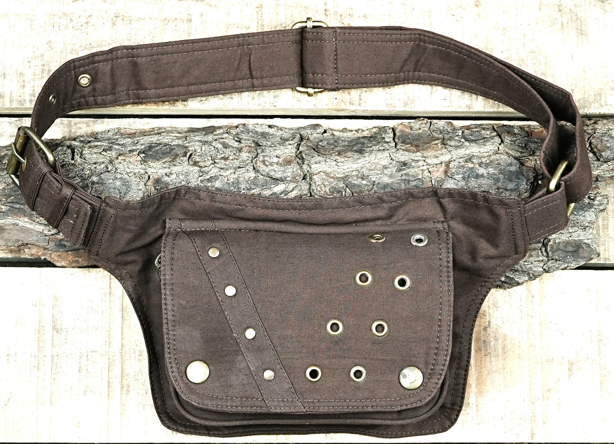 EDC (Every Day Carry) black canvas pouch belt for everyday use.