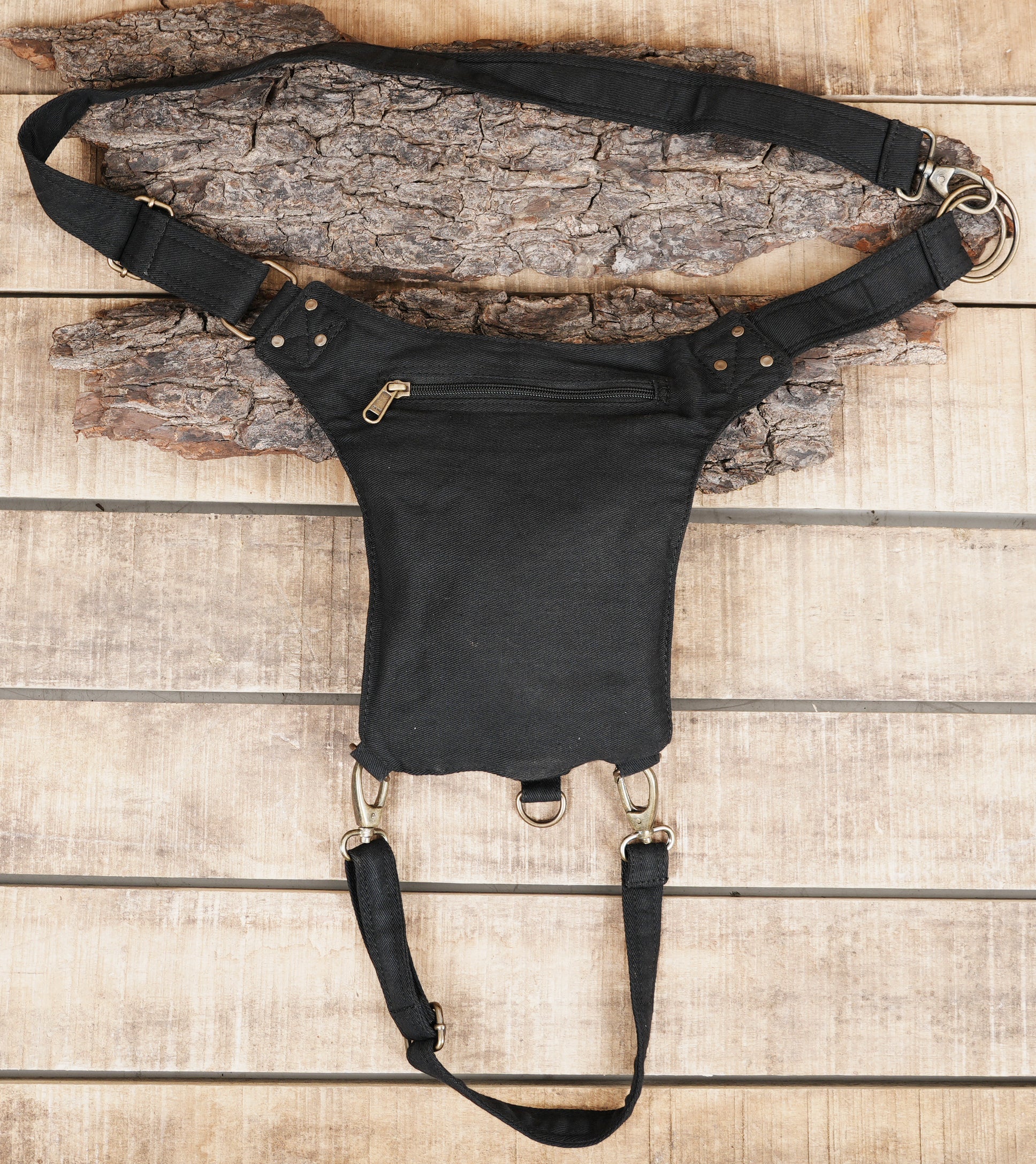 Handmade festival belt bag with adjustable thigh straps