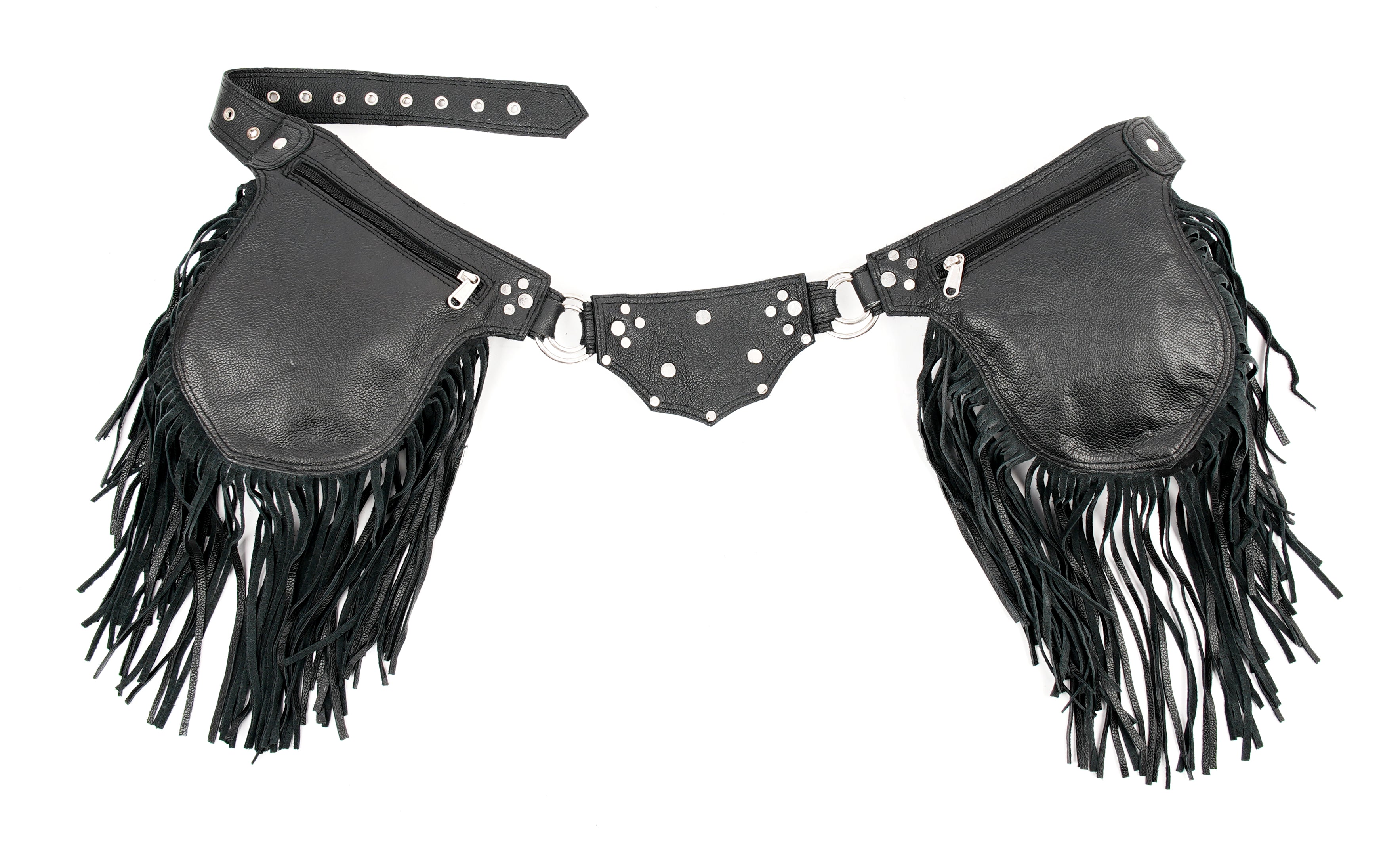 Statement leather waist belt with decorative accents