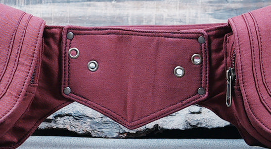 Comfortable canvas belt bag with two secure pockets, perfect for festivals or work.