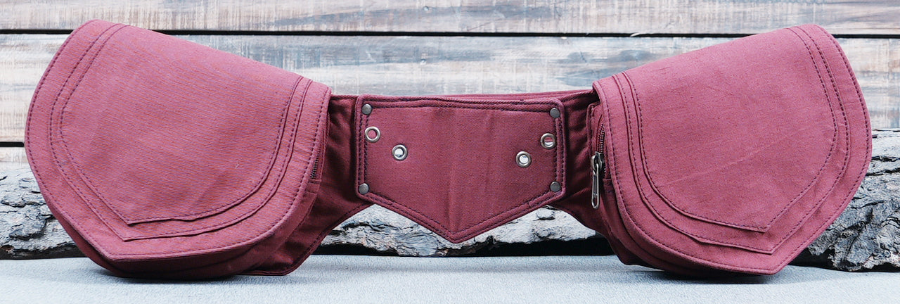 Compact canvas hip bag for carrying your phone and wallet without a bulky backpack.