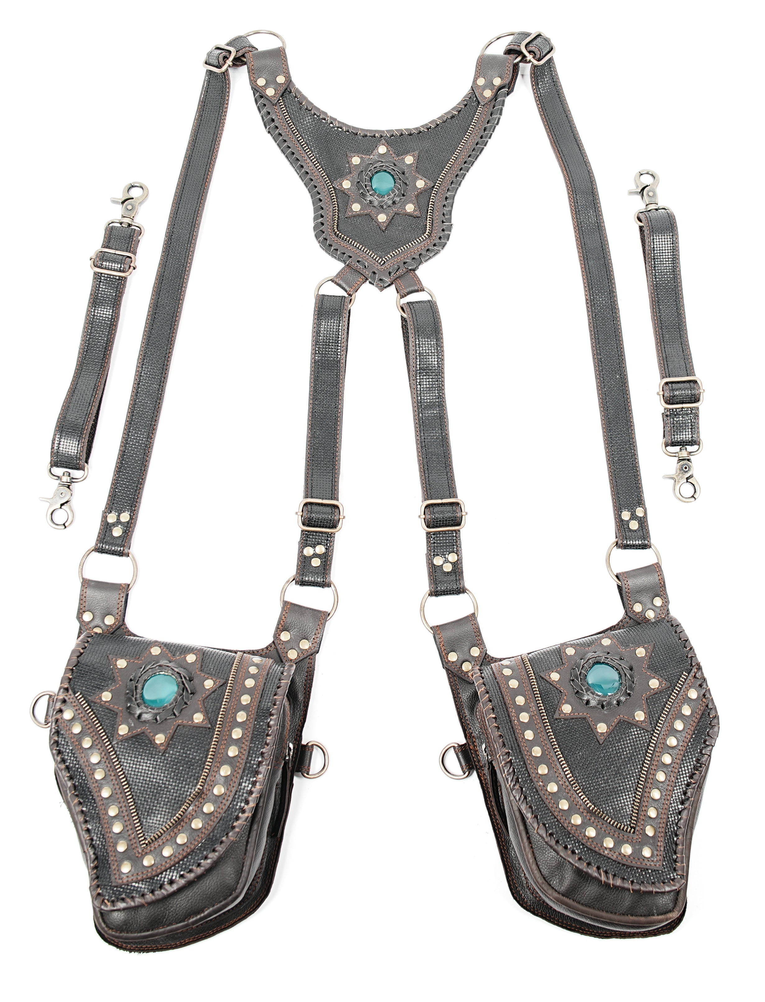 Adjustable leather chest harness for cosplay and outdoor events