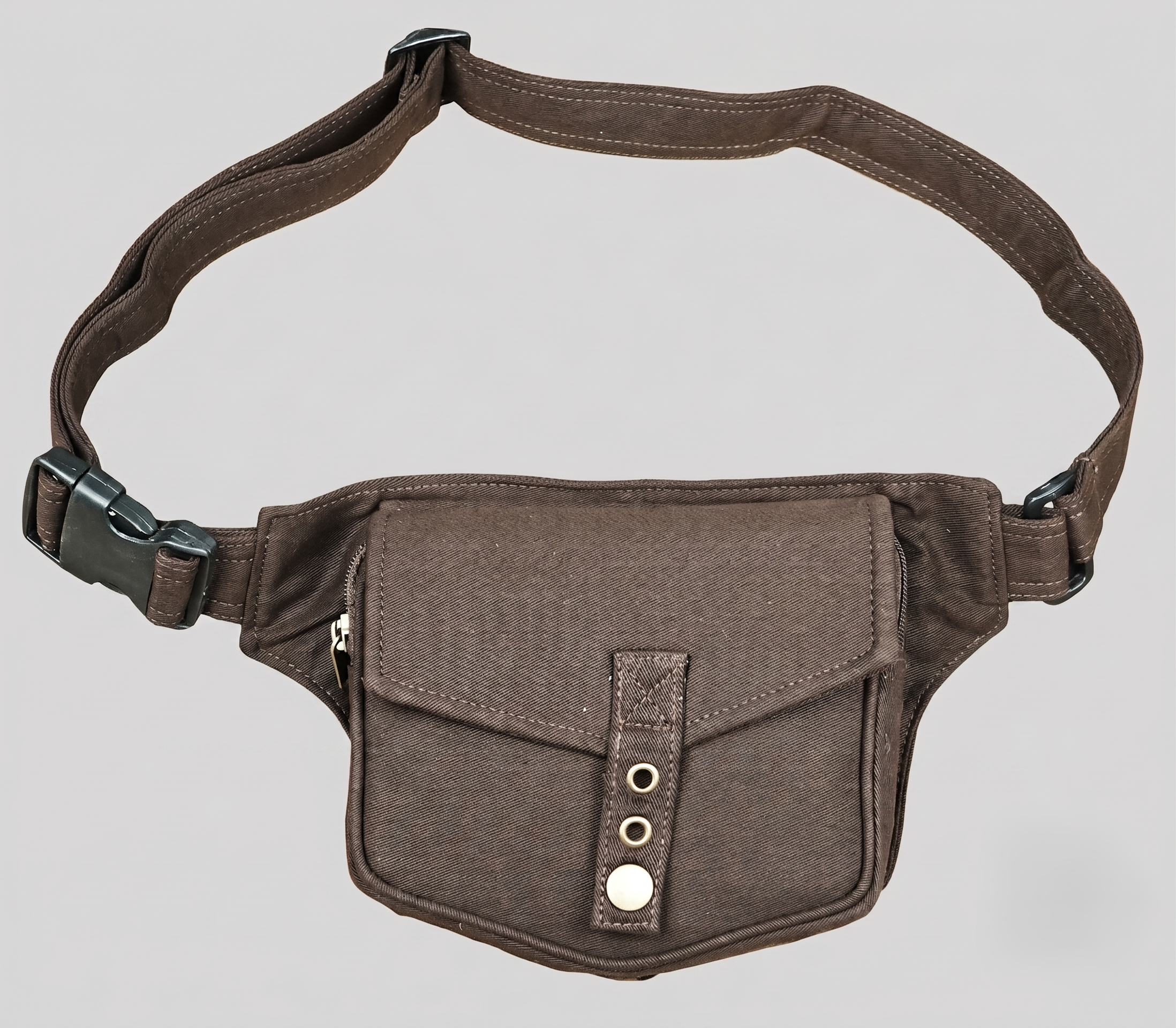 AUSTRALIA: Festival-Ready Fanny Pack in Black Canvas, Featuring an Ethically-Made Alternative Design.