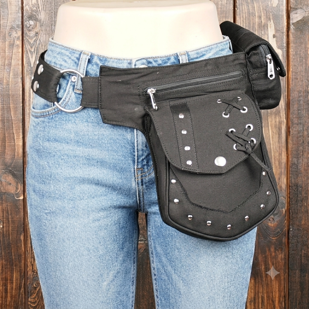 Cotton waist pouch for hiking, markets, and daily adventures