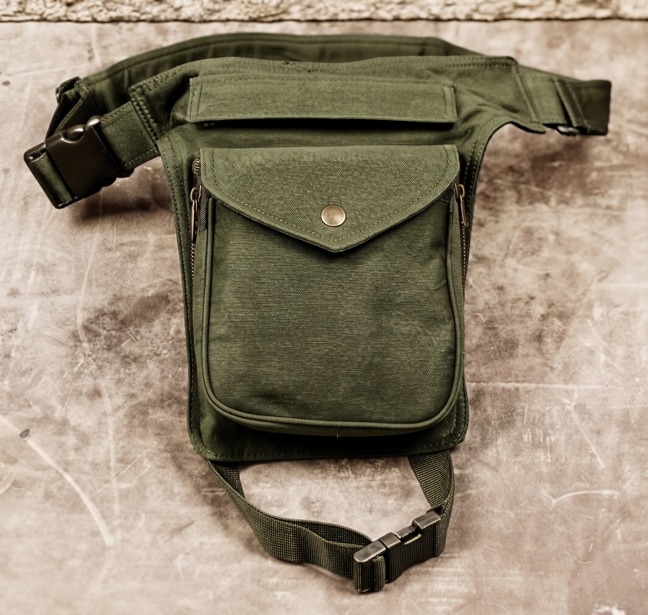 Cotton Drop Leg Bag Multi Pocket Festival Utility Belt for Unisex Travel.
