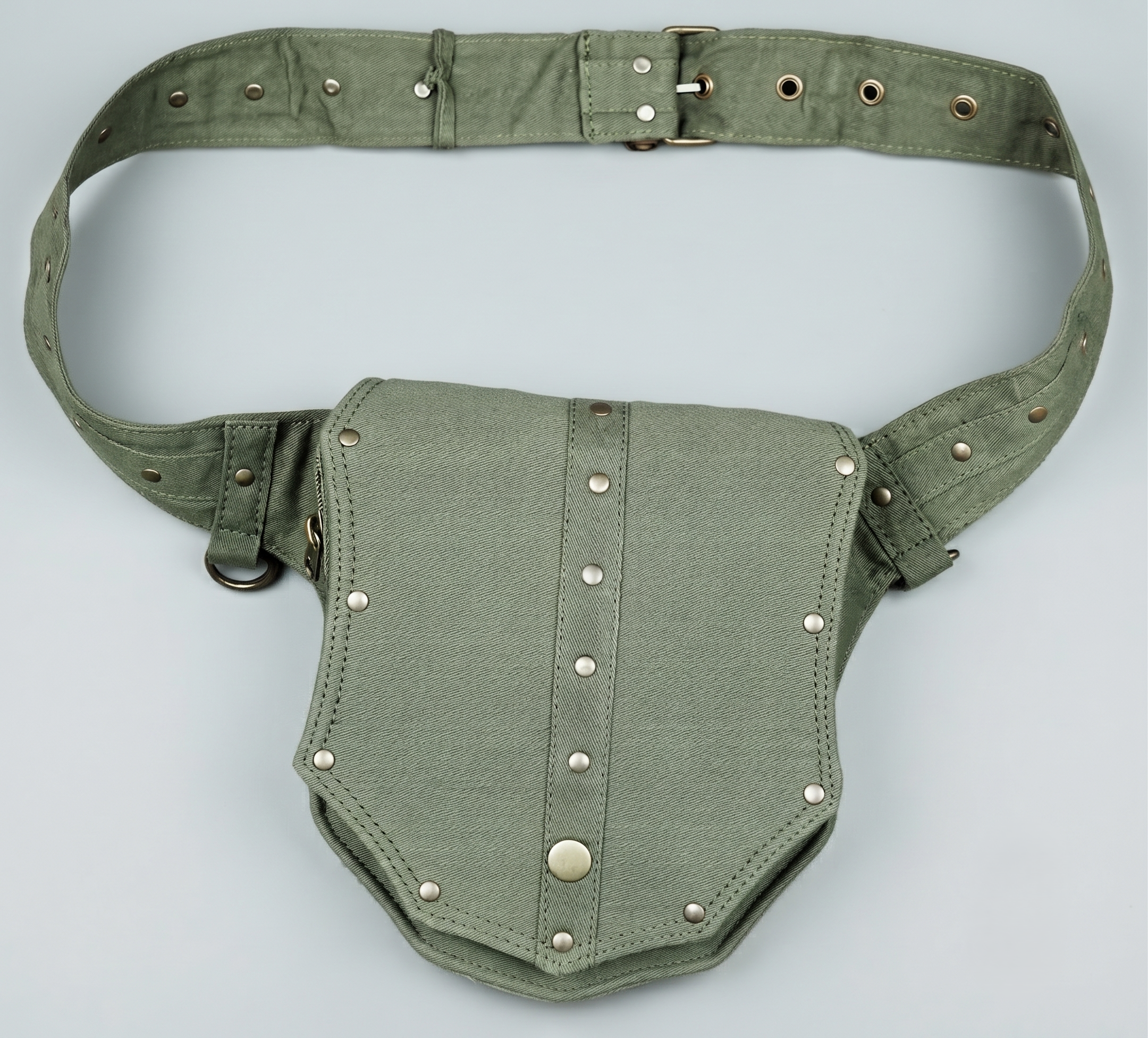 Cotton Hip Bag - Antique Brass Accents