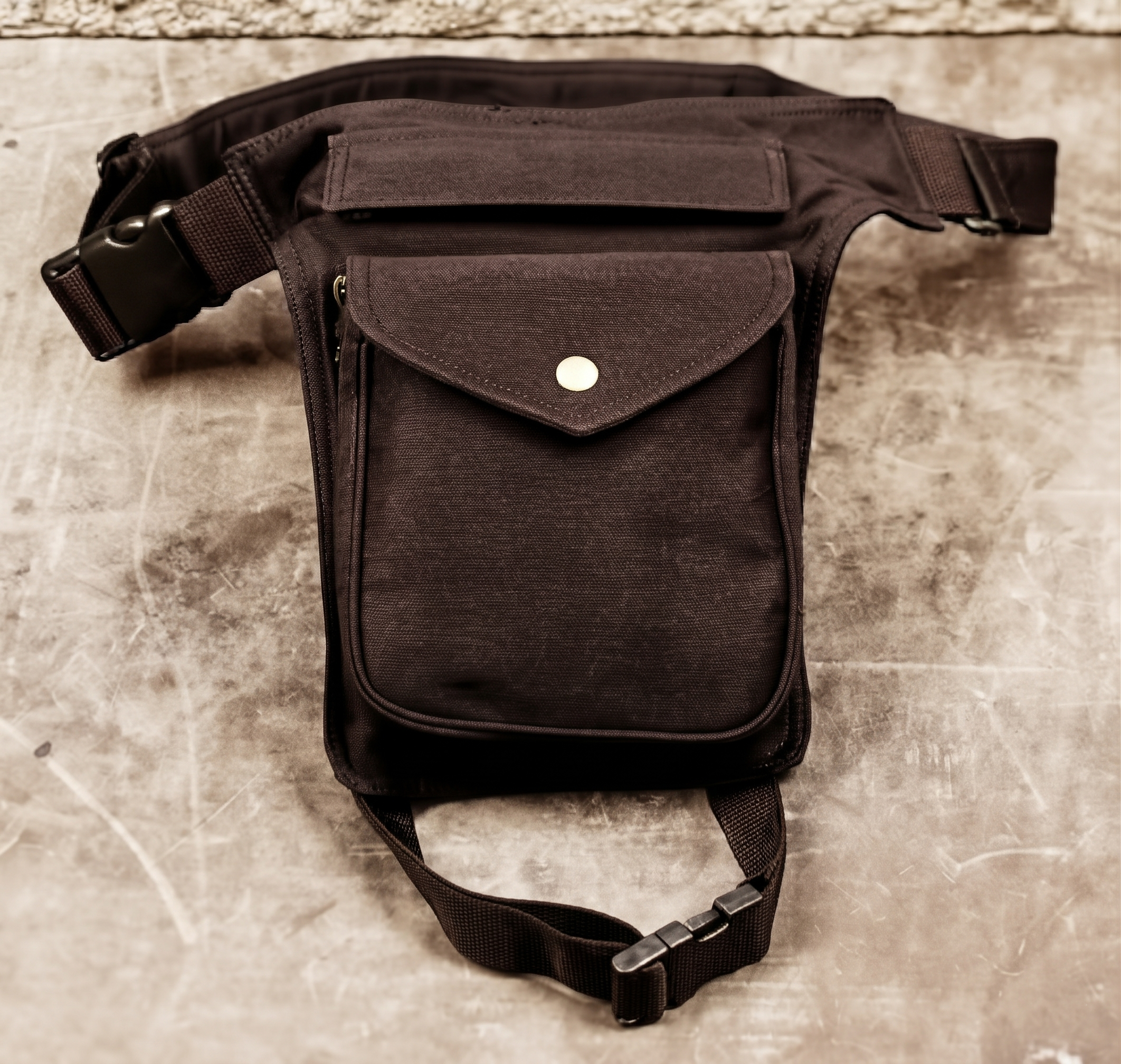 Cotton Drop Leg Bag Multi Pocket Festival Utility Belt for Unisex Travel.
