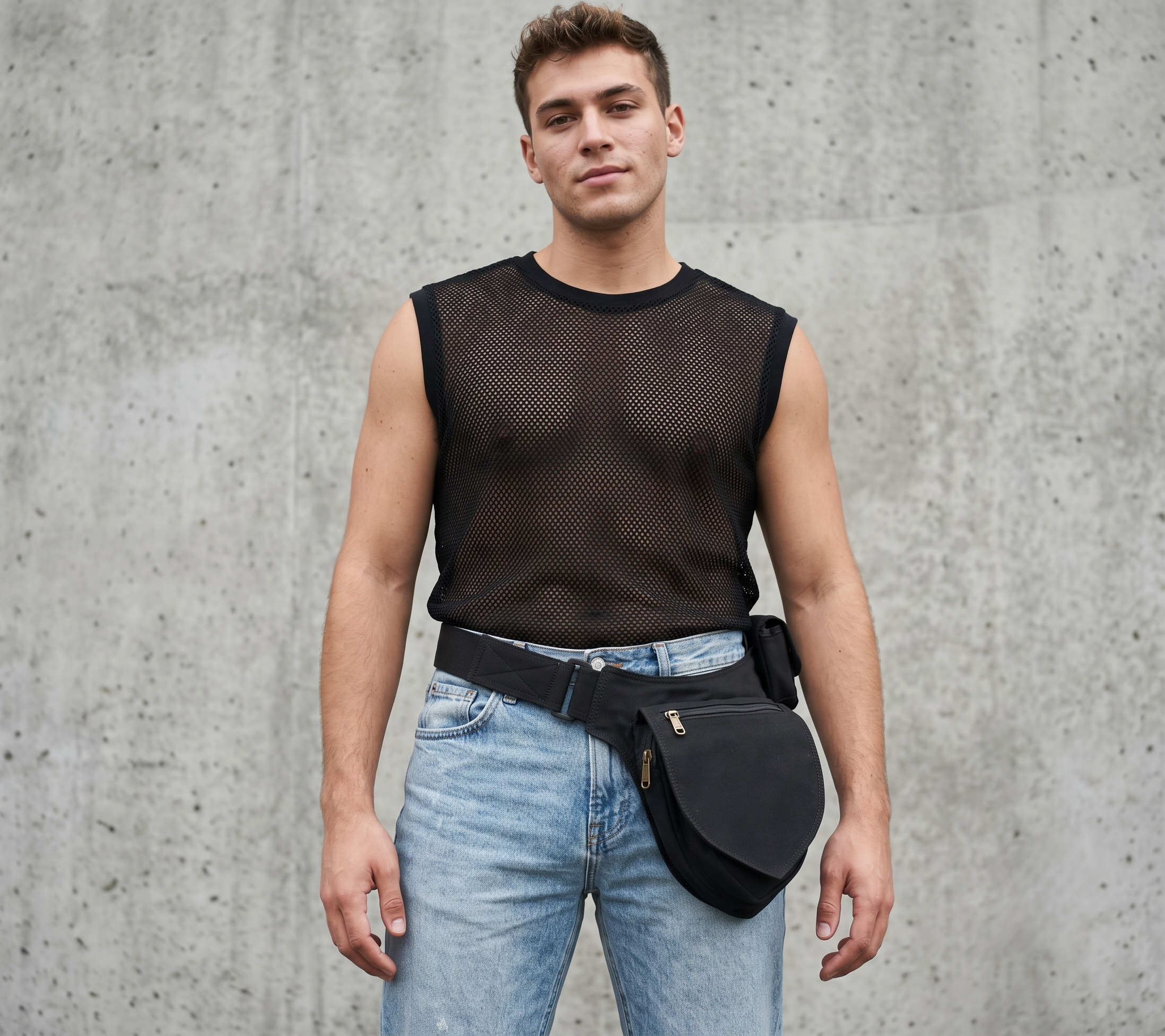 Plain black crossbody sling bag with front zip pocket and neat stitching, made from soft cotton