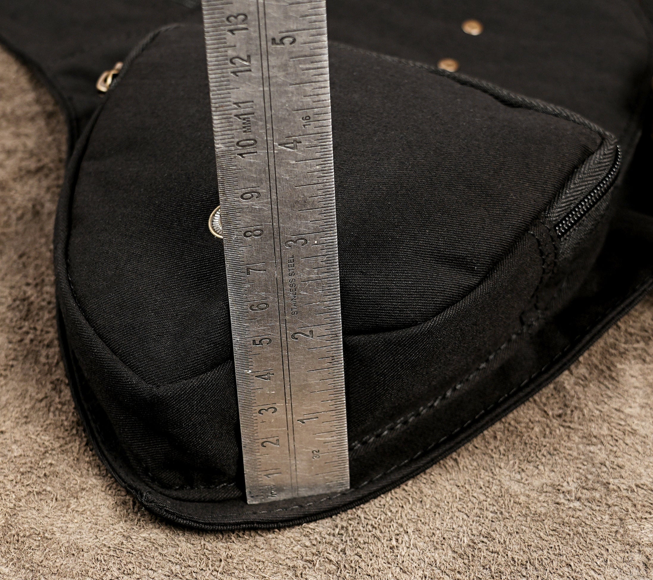 Black cotton travel money belt with hidden zip pockets