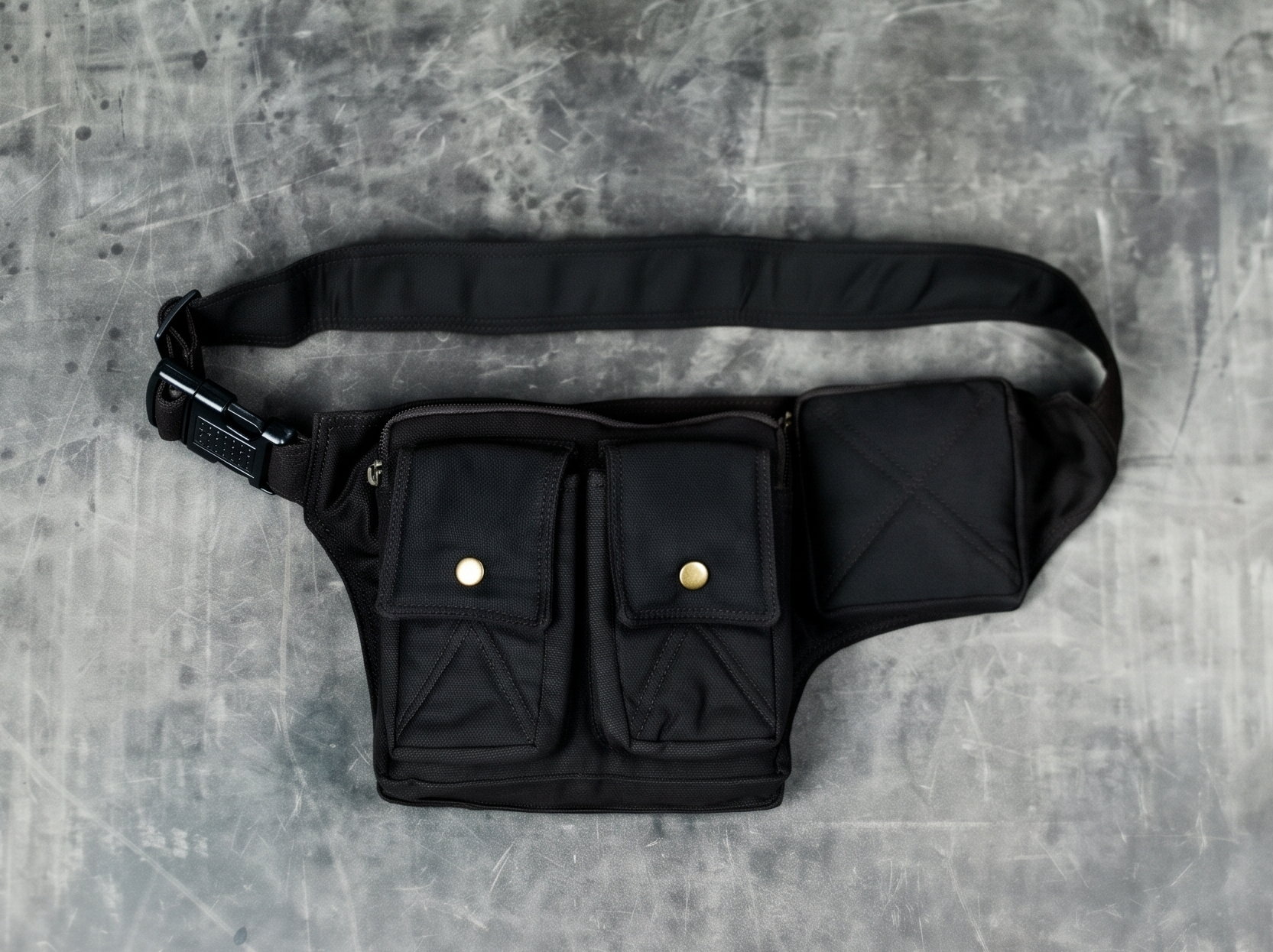 Cotton fanny pack with quick-release clip buckle strap