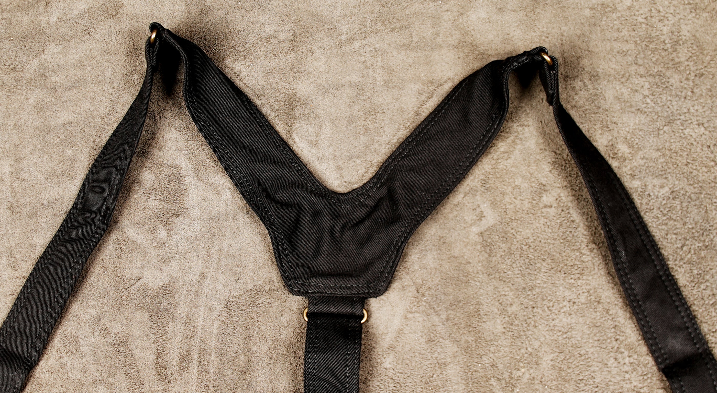 Black cotton utility holster harness with two hip pouches