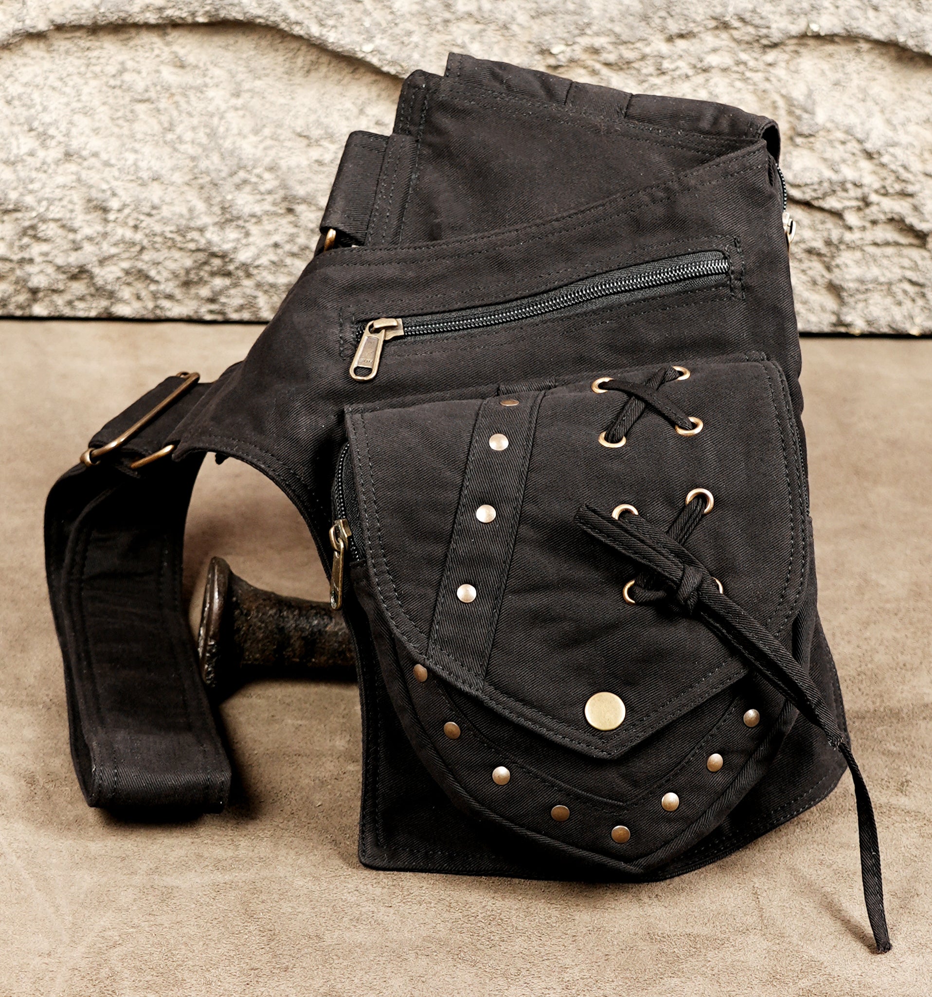 Cotton utility waist pack for music festivals and raves