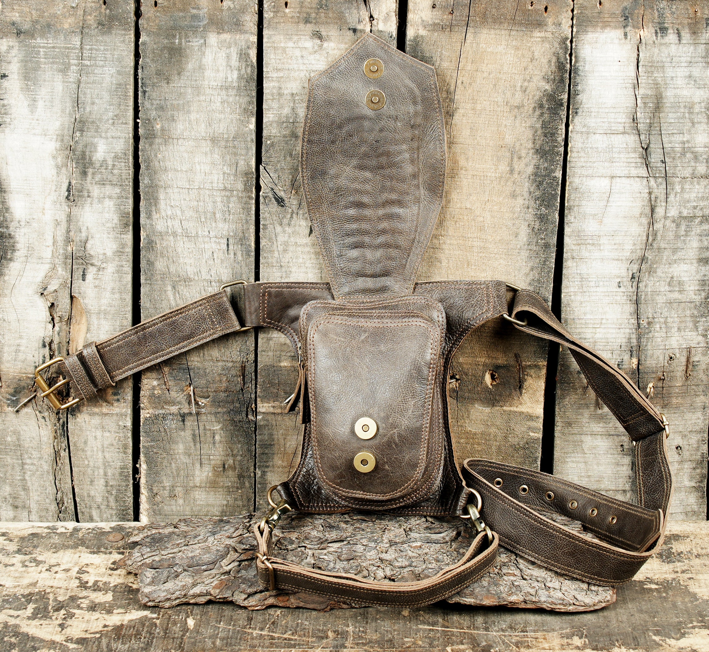 Utility leather thigh belt for travel and daily use